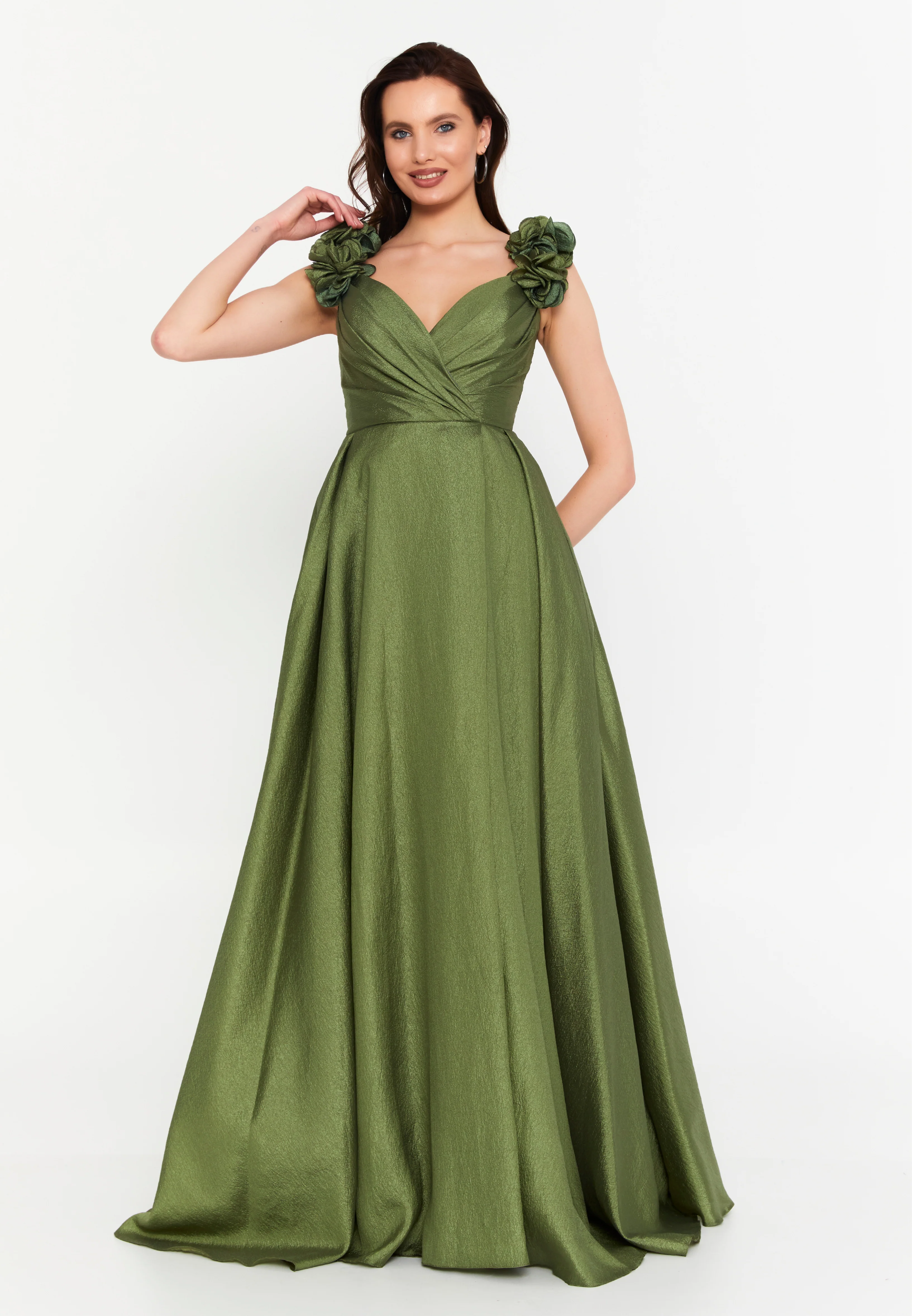 Sleeveless Maxi Polyester A - Line Regular Prom Dress aln1837 - Image 9