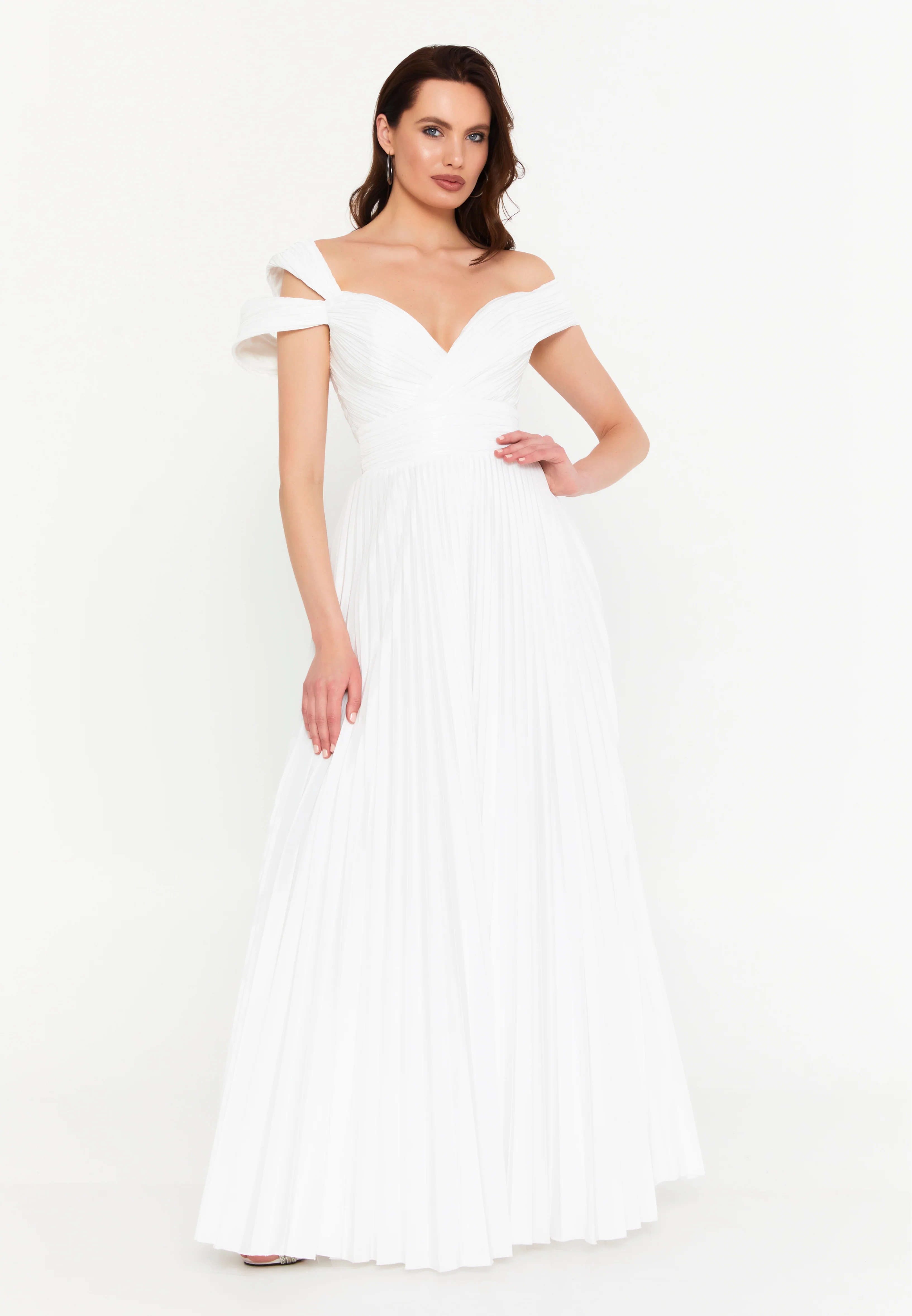 Sleeveless Maxi Polyester A - Line Regular Prom Dress aln1845