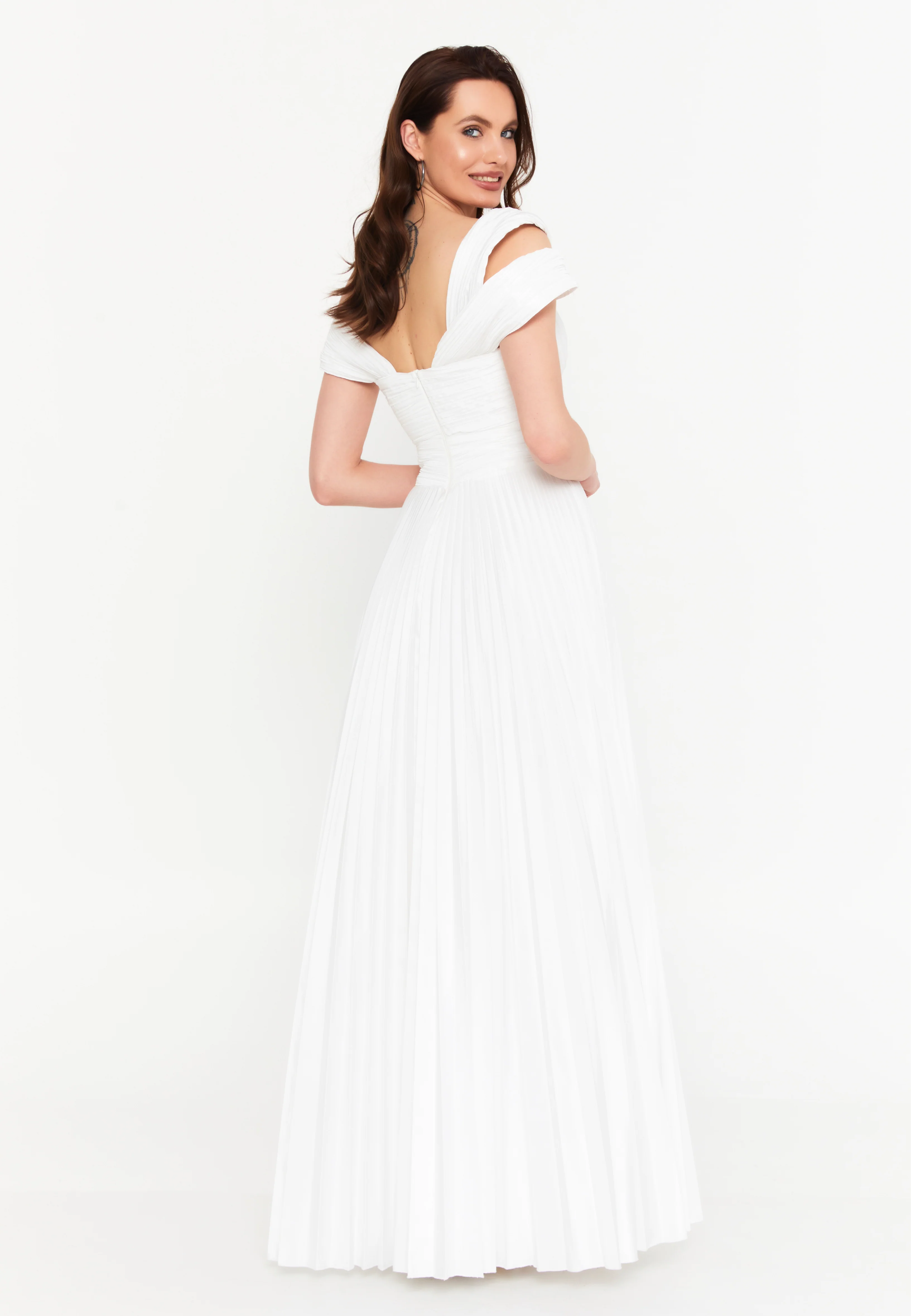Sleeveless Maxi Polyester A - Line Regular Prom Dress aln1845 - Image 2