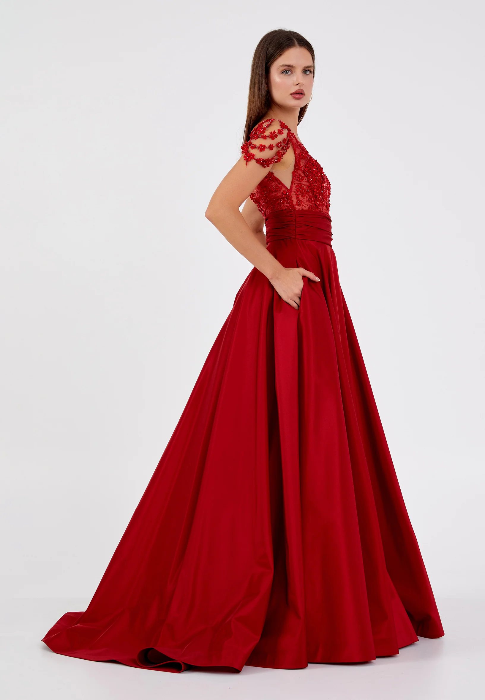 Sleeveless Maxi Polyester A - Line Regular Wedding Guest Dress aln1617 - Image 3