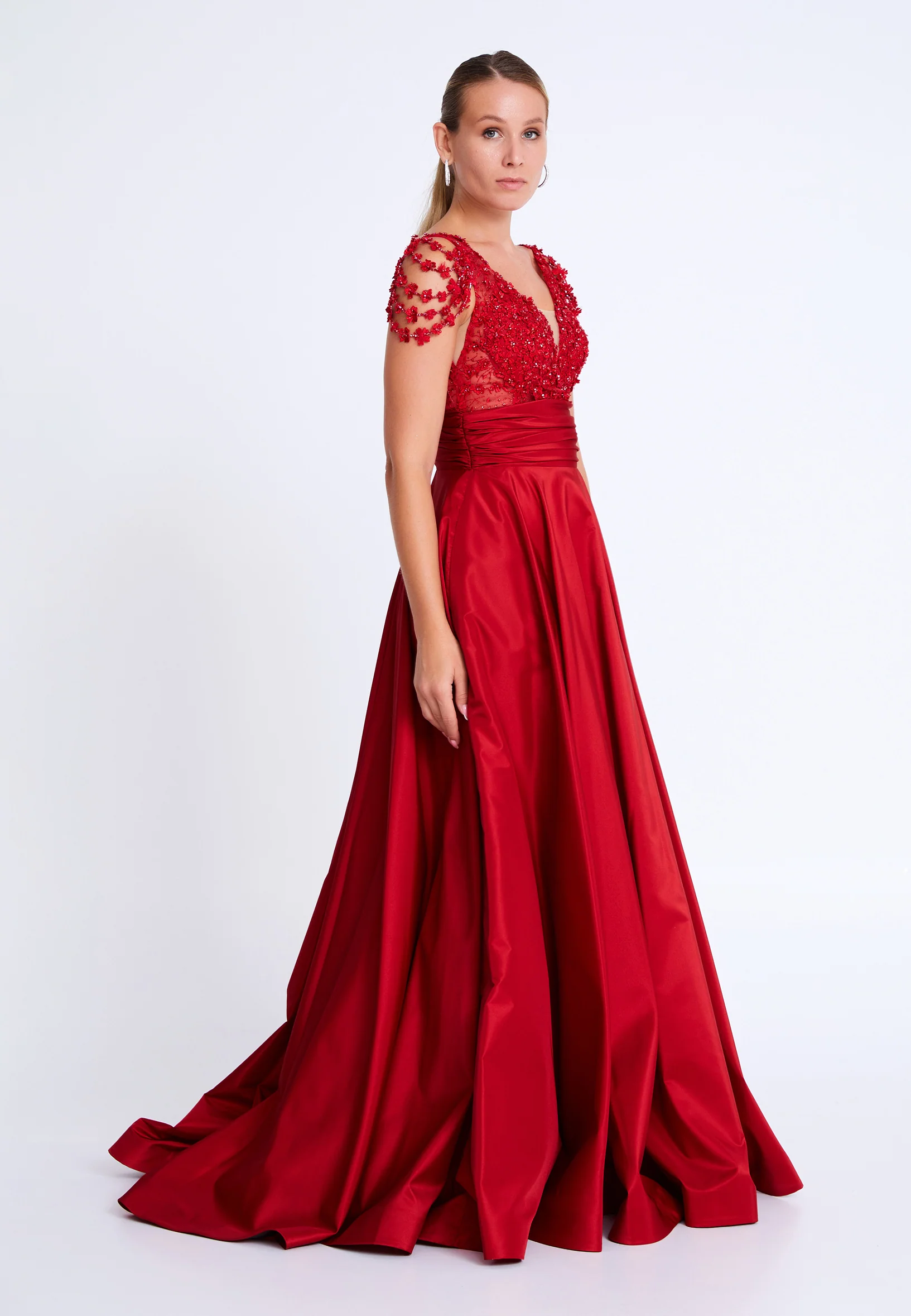 Sleeveless Maxi Polyester Column Plus Size Prom Dress aln01617 - Image 3