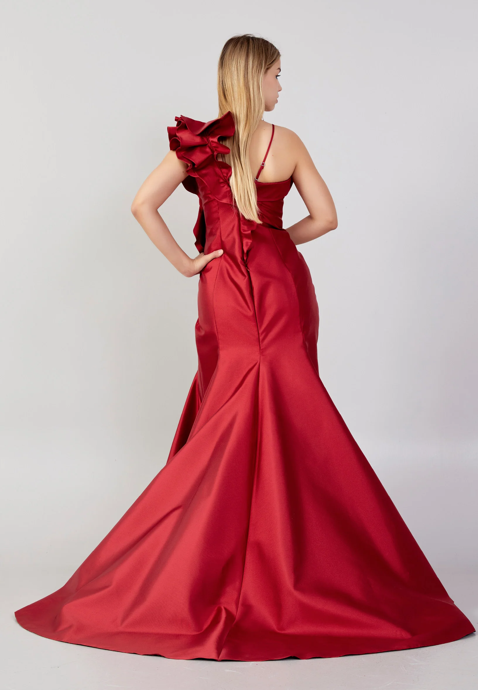 Sleeveless Maxi Polyester Column Plus Size Wedding Guest Dress knz3073-b - Image 10