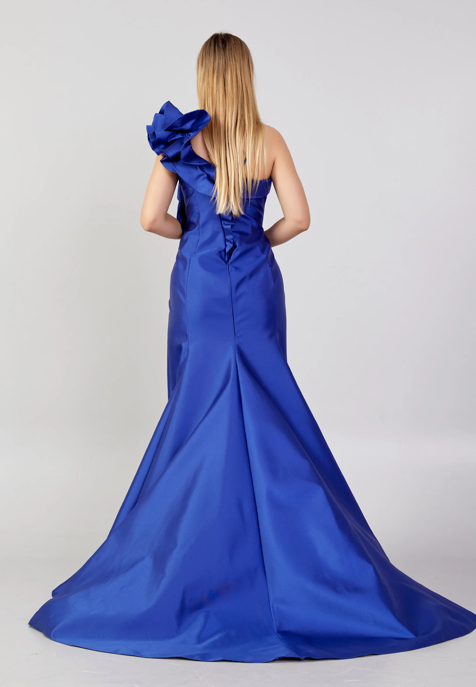 Sleeveless Maxi Polyester Column Plus Size Wedding Guest Dress knz3073-b - Image 2