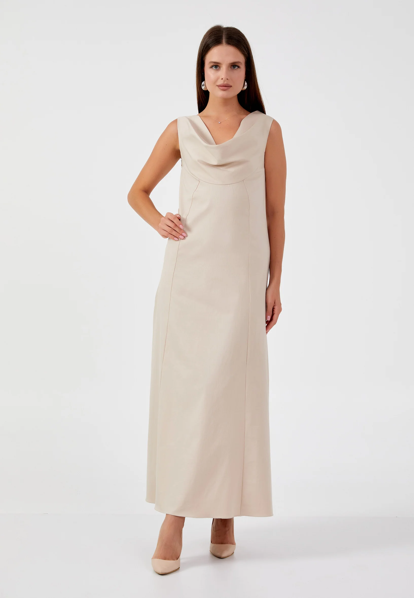 Sleeveless Maxi Polyester Column Regular Casual Dress kmy24y40511