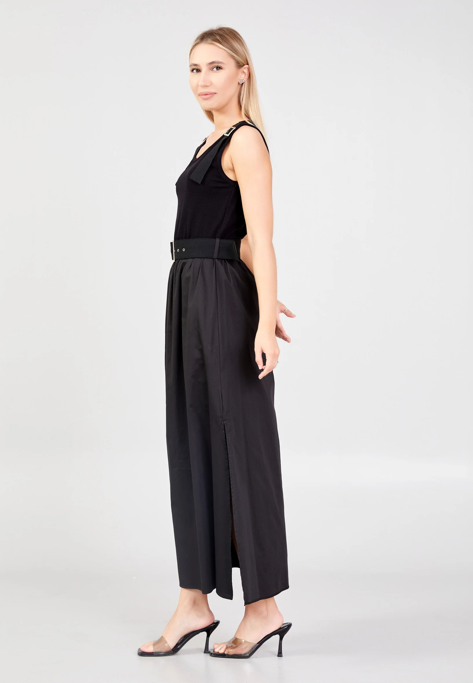 Sleeveless Maxi Polyester Column Regular Casual Dress shu23sy02015 - Image 3