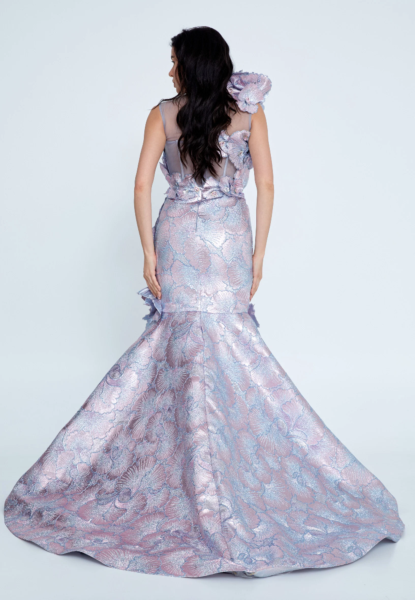 Sleeveless Maxi Polyester Fit & Flare Regular Prom Dress mtn88186 - Image 2