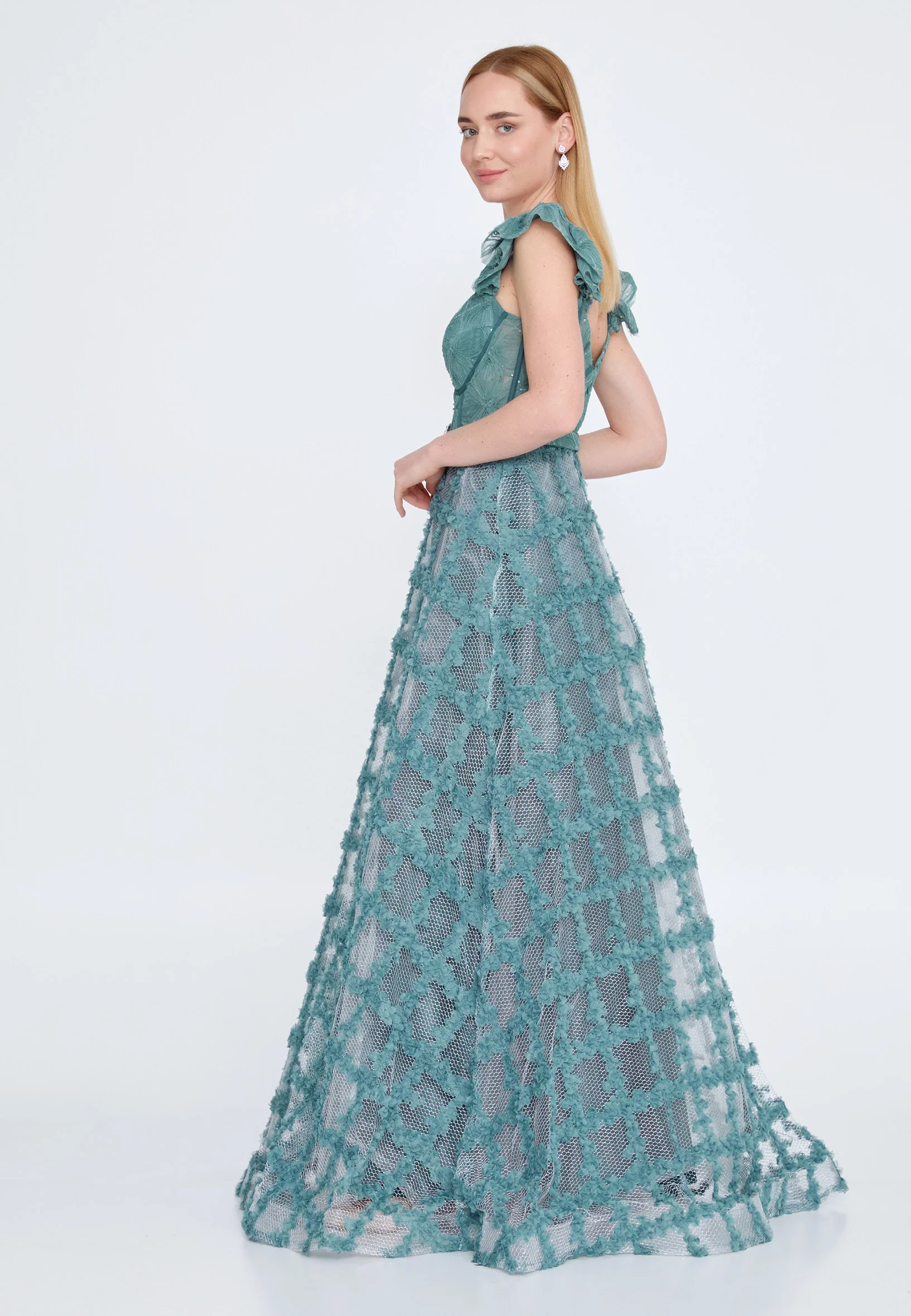 Sleeveless Maxi Polyester Gown Regular Prom Dress rmn3000 - Image 15