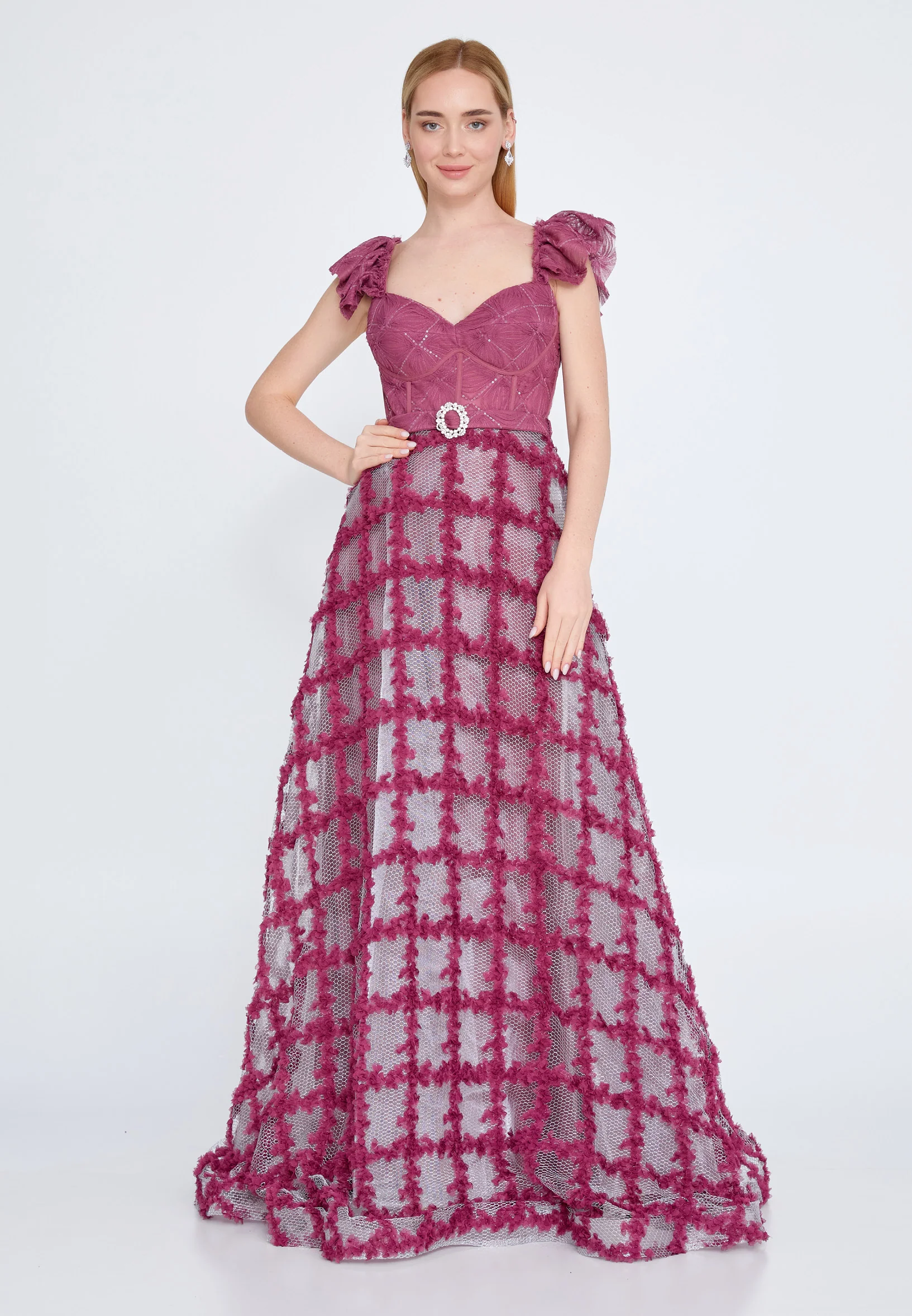 Sleeveless Maxi Polyester Gown Regular Prom Dress rmn3000 - Image 5