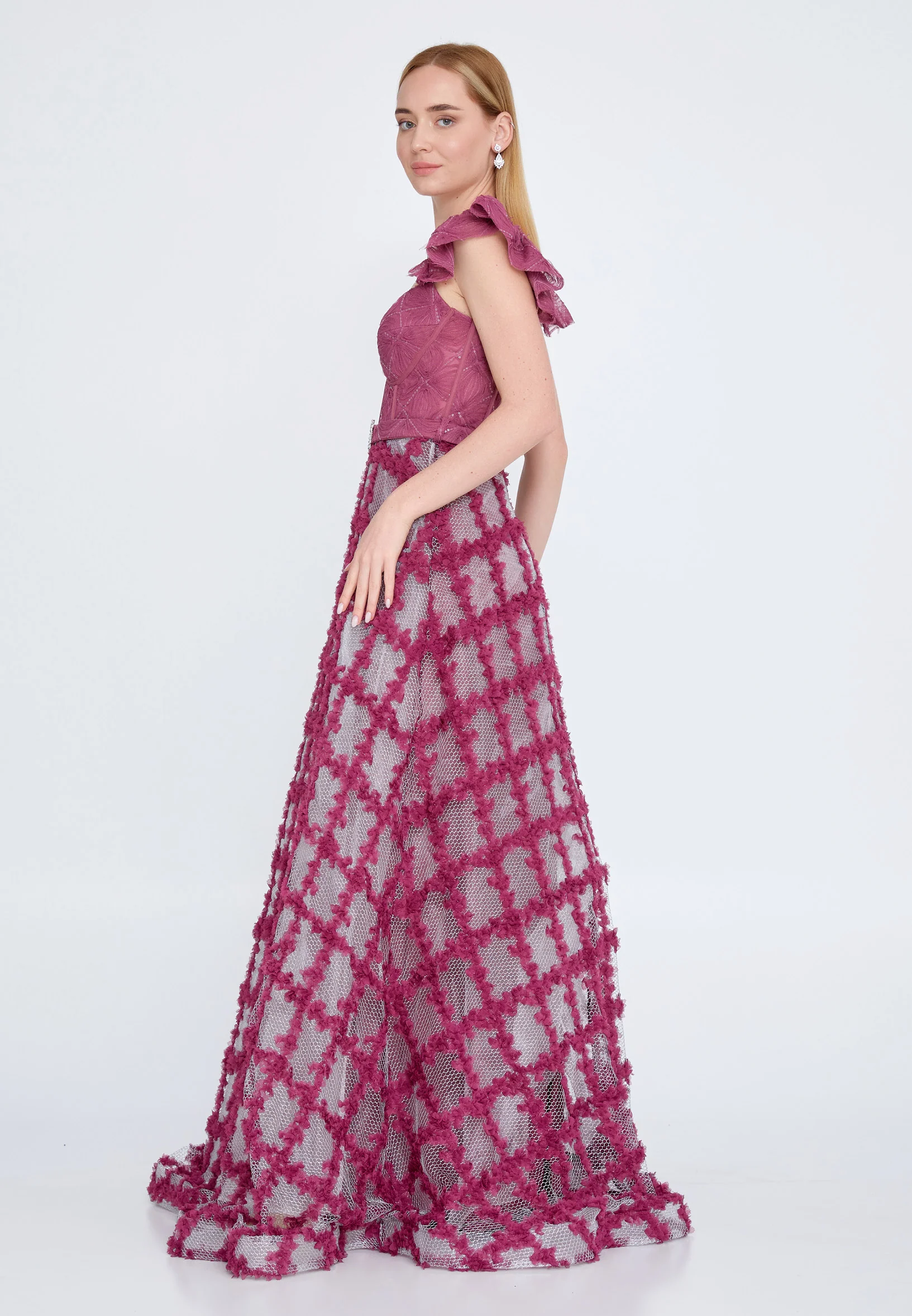 Sleeveless Maxi Polyester Gown Regular Prom Dress rmn3000 - Image 7