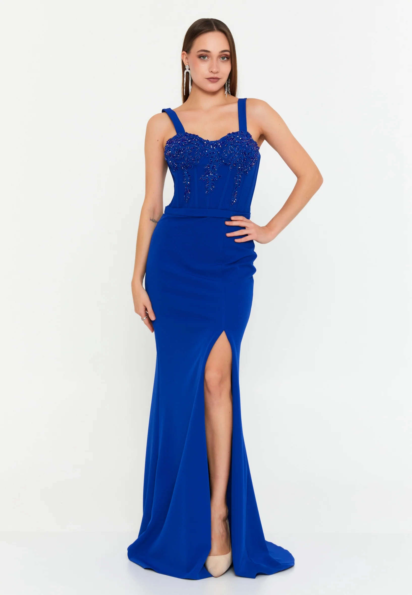 Sleeveless Maxi Polyester Mermaid Regular Wedding Guest Dress msp77367 - Image 17