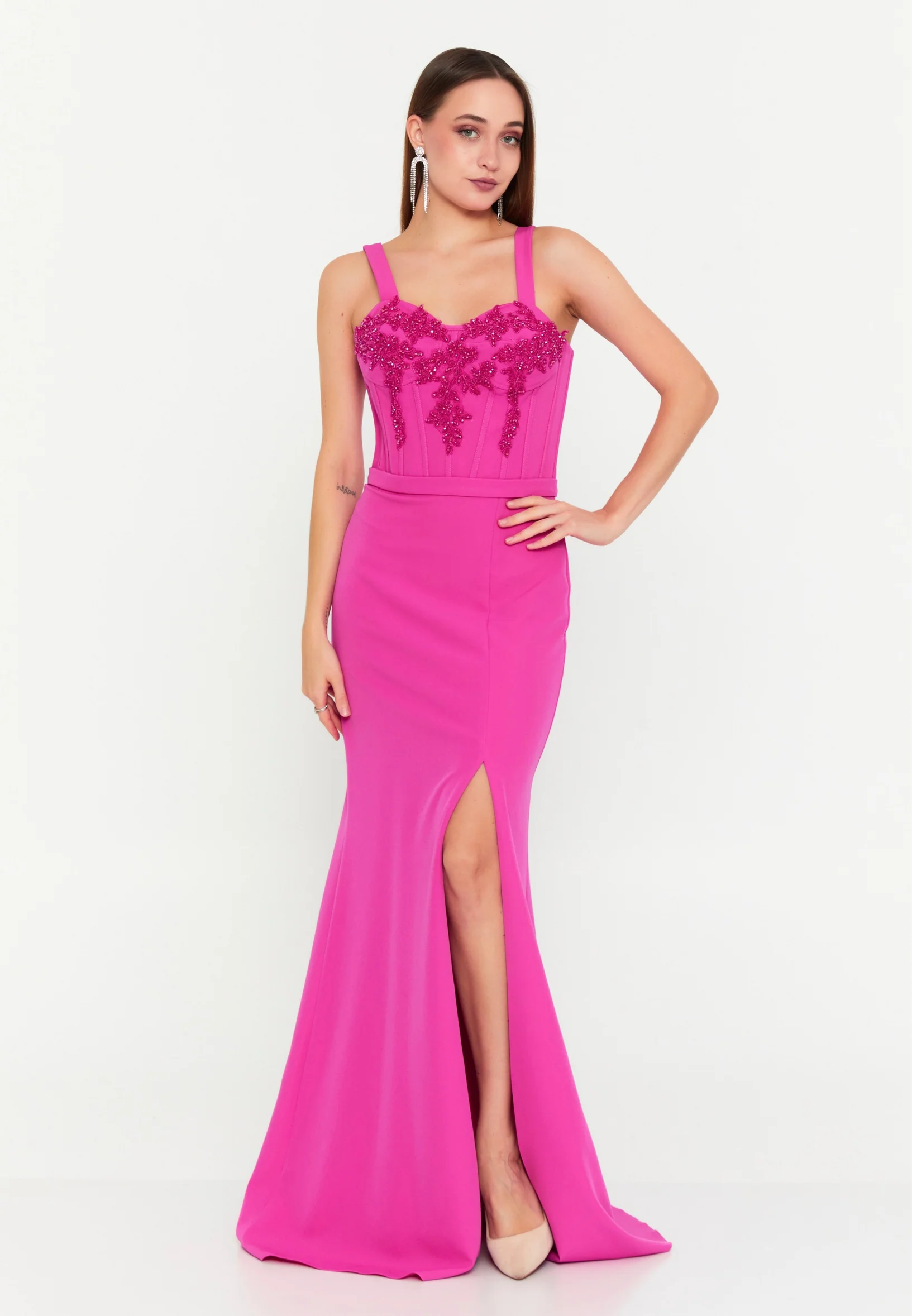 Sleeveless Maxi Polyester Mermaid Regular Wedding Guest Dress msp77367 - Image 5