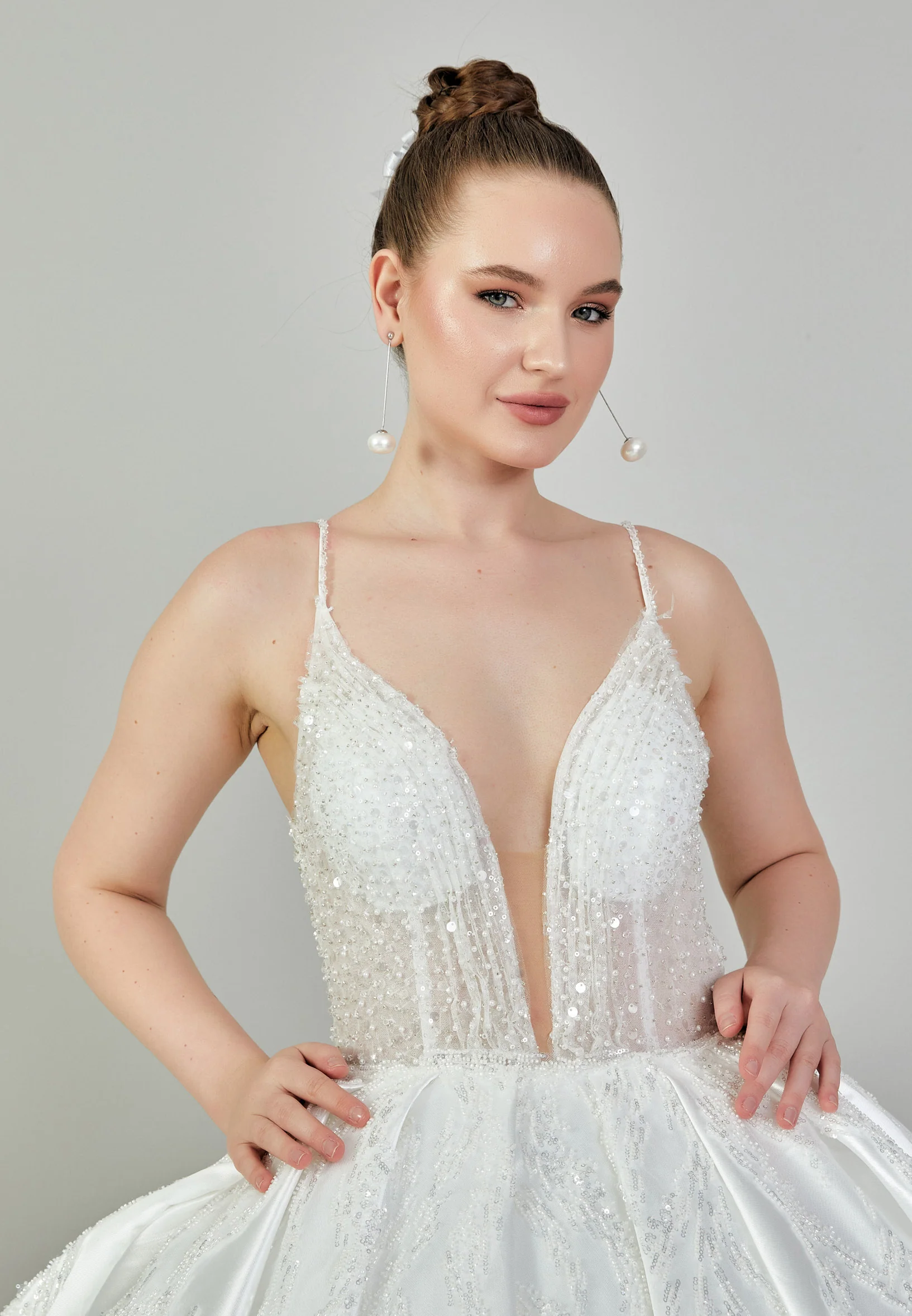Sleeveless Maxi Polyester Regular Wedding Dress blv350125 - Image 3
