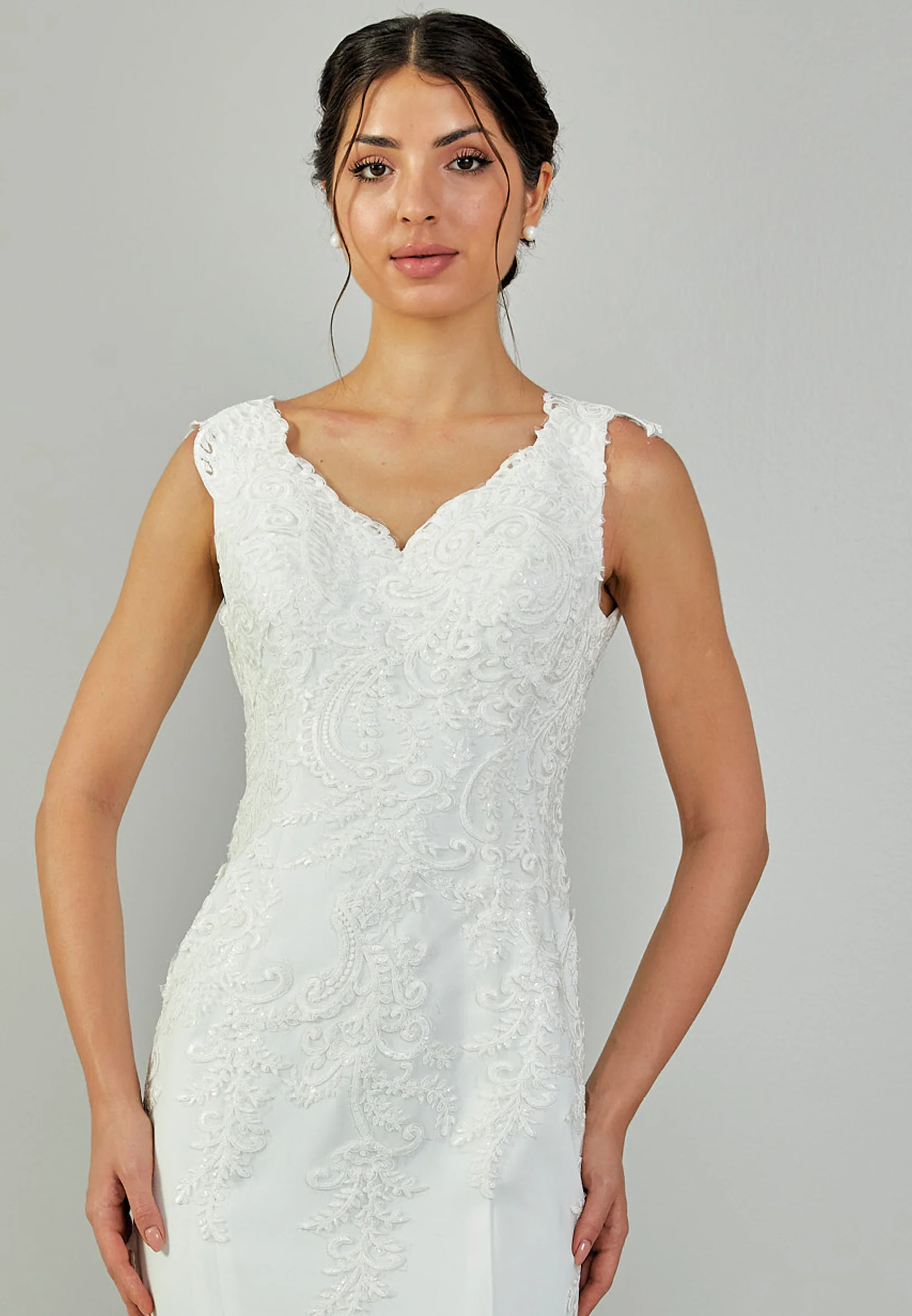 Sleeveless Maxi Polyester Regular Wedding Dress blv350185 - Image 7