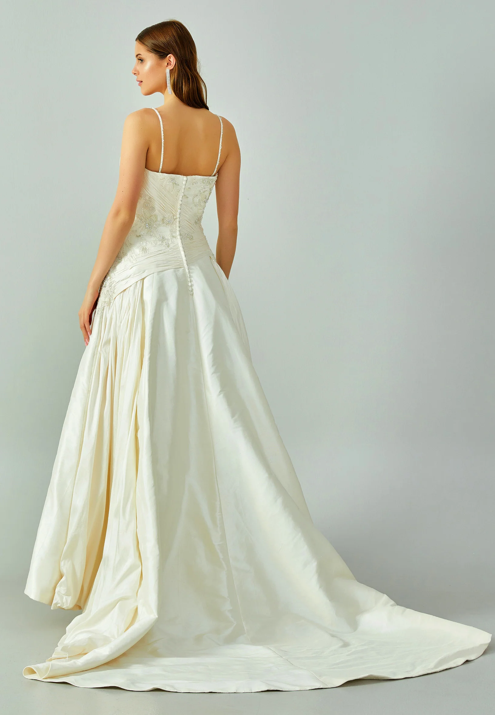 Sleeveless Maxi Polyester Regular Wedding Dress enz00308 - Image 3