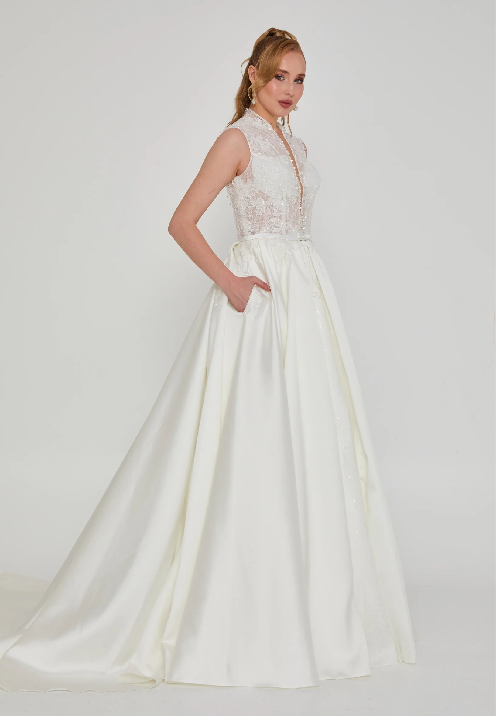 Sleeveless Maxi Polyester Regular Wedding Dress rlb1945 - Image 5