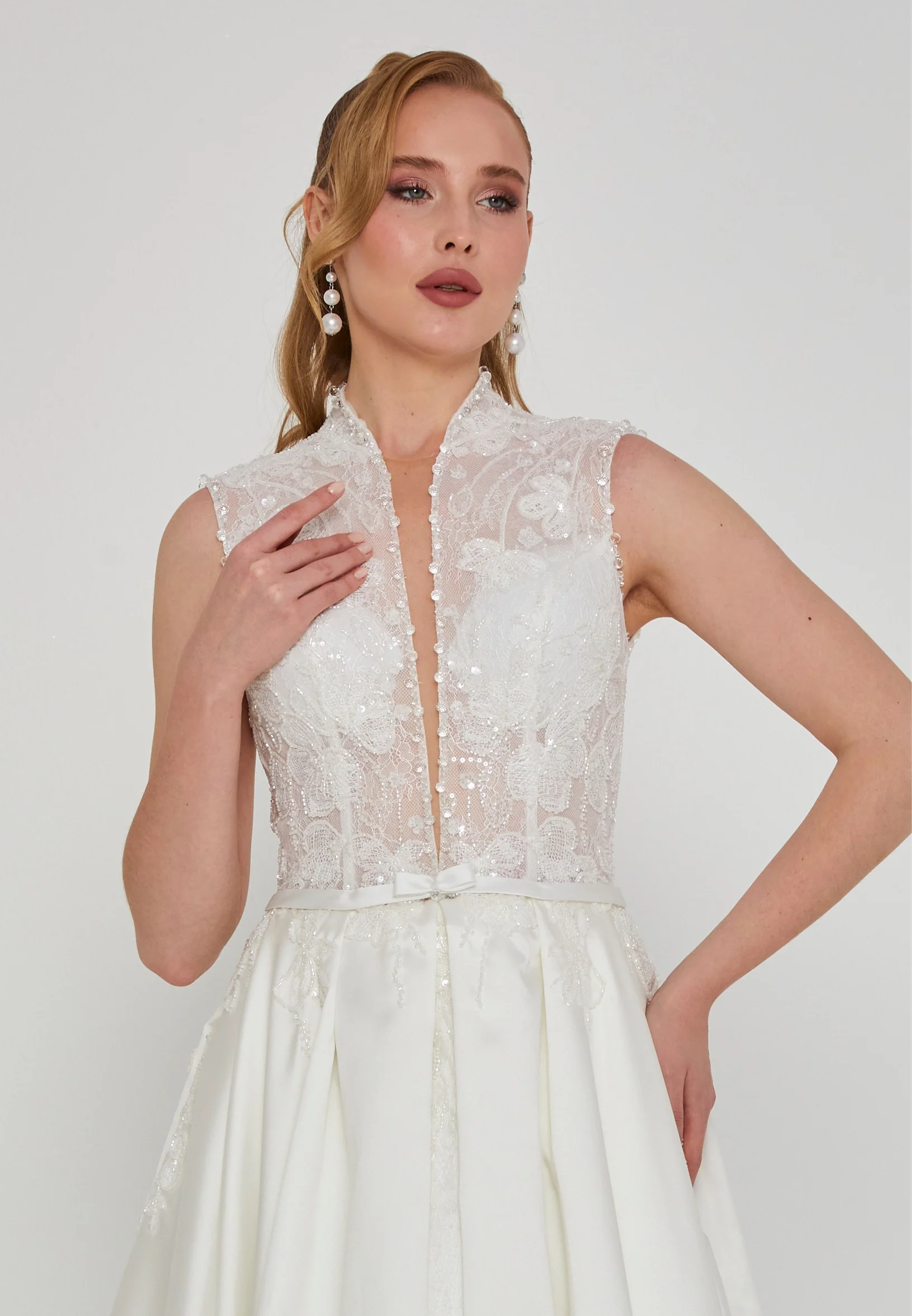 Sleeveless Maxi Polyester Regular Wedding Dress rlb1945 - Image 7