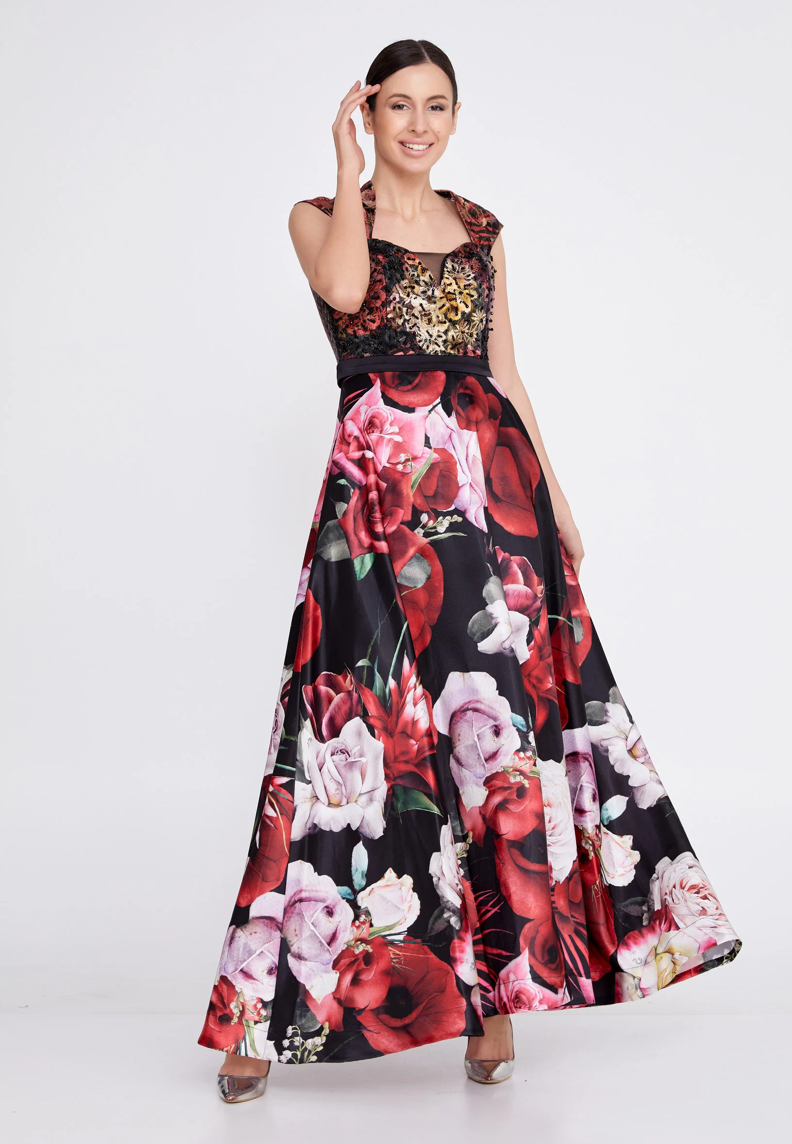 Sleeveless Maxi Satin A - Line Regular Prom Dress ons000-134