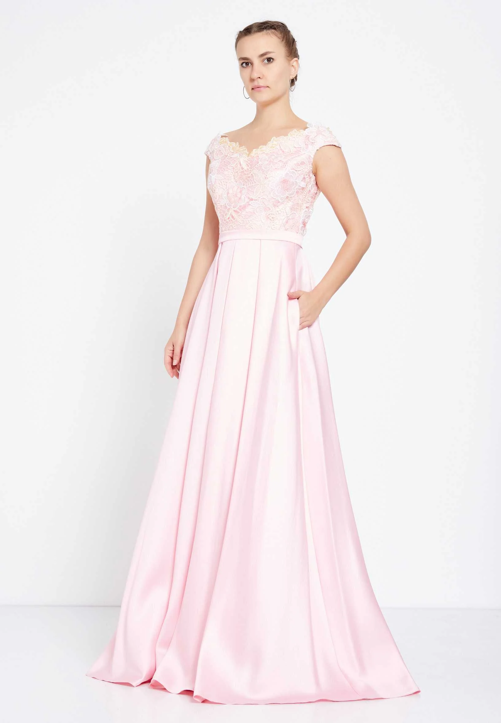 Sleeveless Maxi Satin A - Line Regular Prom Dress rmn2426 - Image 11
