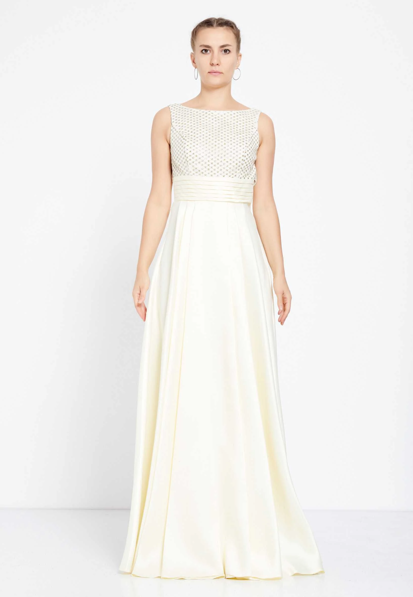 Sleeveless Maxi Satin A - Line Regular Prom Dress rmn2430 - Image 9
