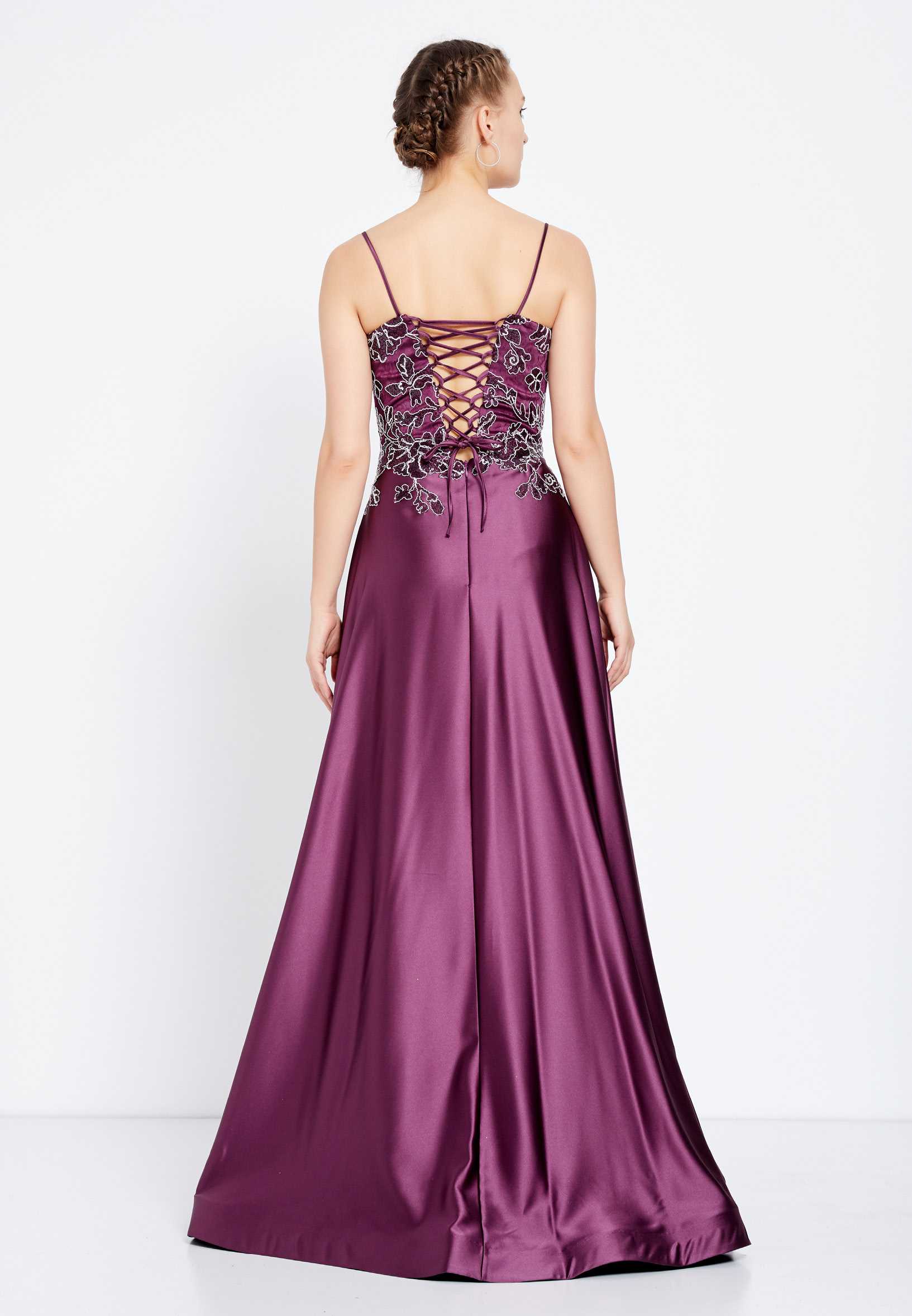 Sleeveless Maxi Satin A - Line Regular Prom Dress rmn2941 - Image 10
