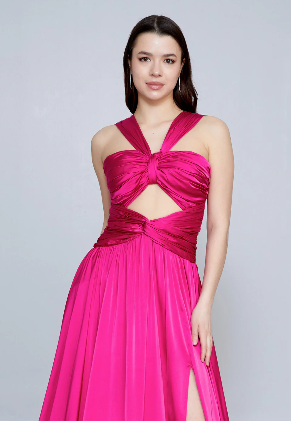 Sleeveless Maxi Satin Column Regular Evening Dress aln1621 - Image 12