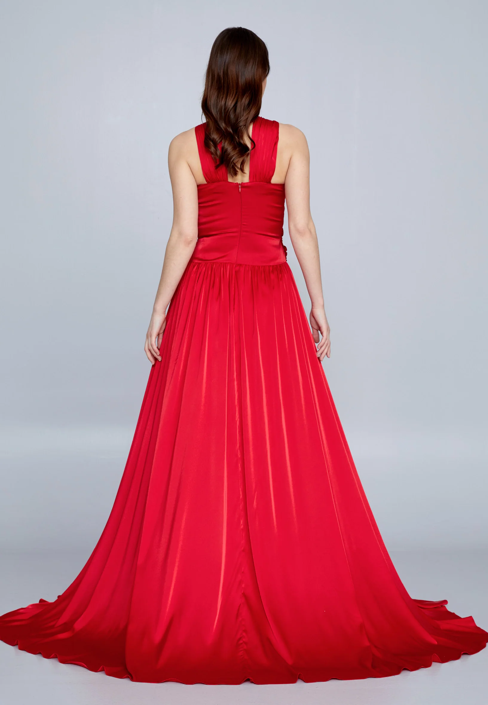 Sleeveless Maxi Satin Column Regular Evening Dress aln1621 - Image 22