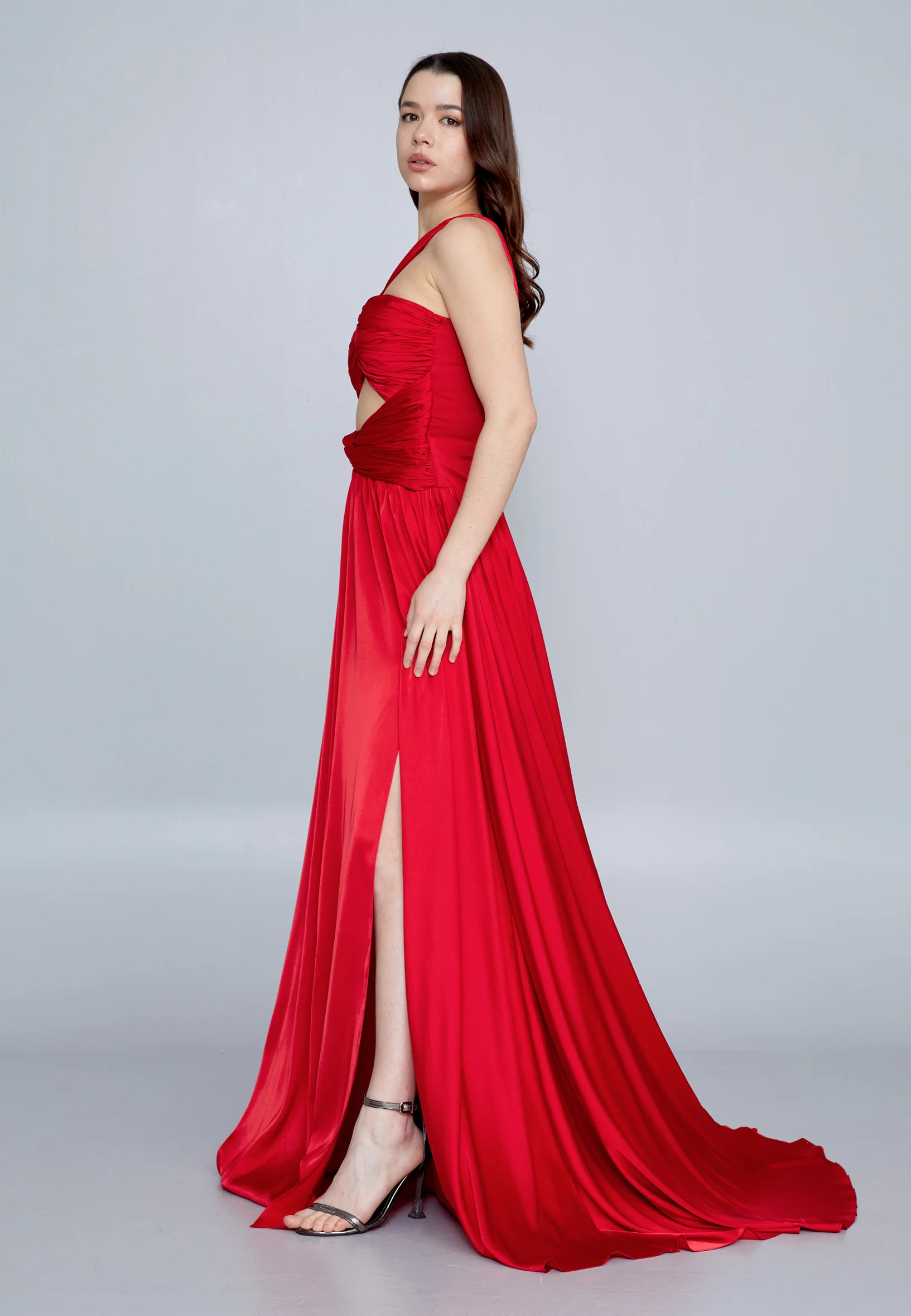 Sleeveless Maxi Satin Column Regular Evening Dress aln1621 - Image 23