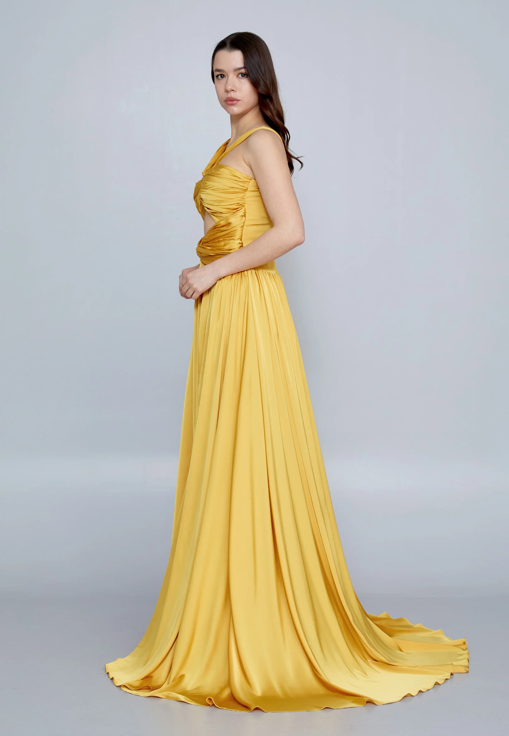 Sleeveless Maxi Satin Column Regular Evening Dress aln1621 - Image 27