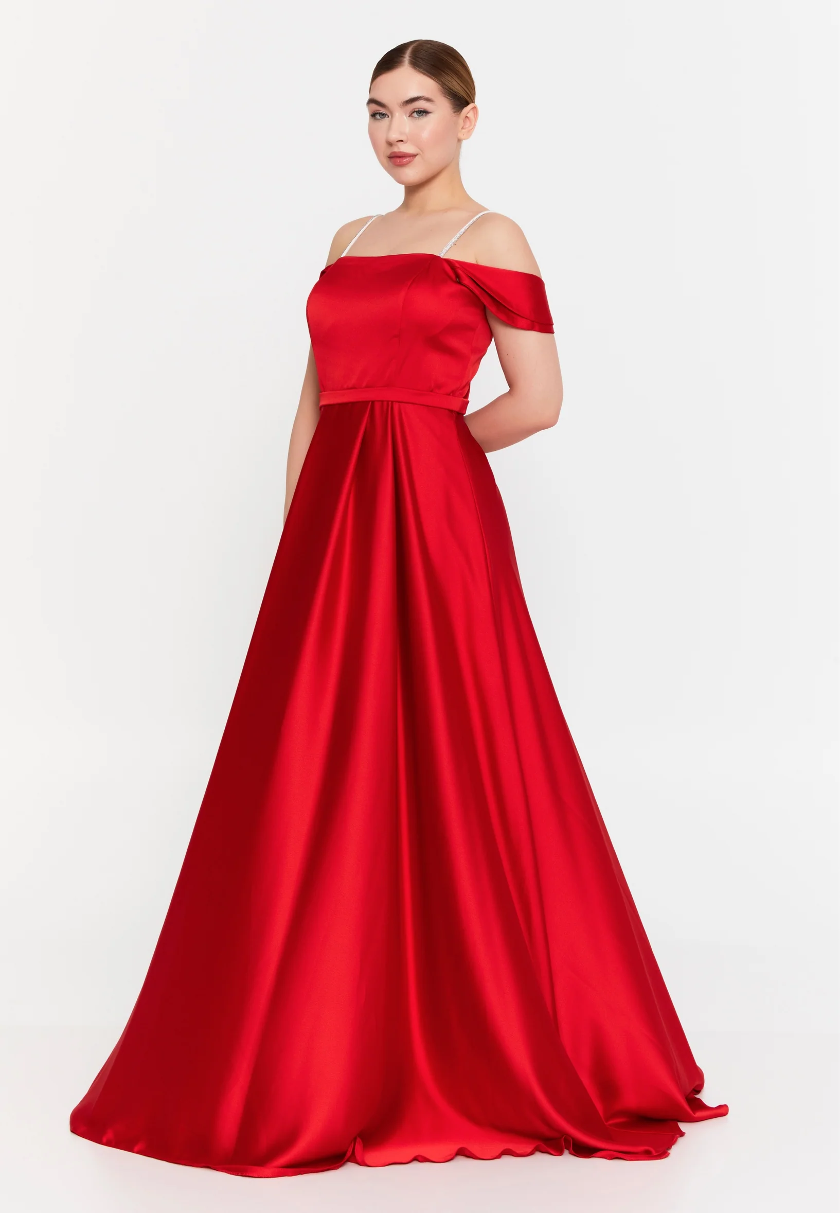 Sleeveless Maxi Satin Column Regular Wedding Guest Dress msp77327 - Image 11