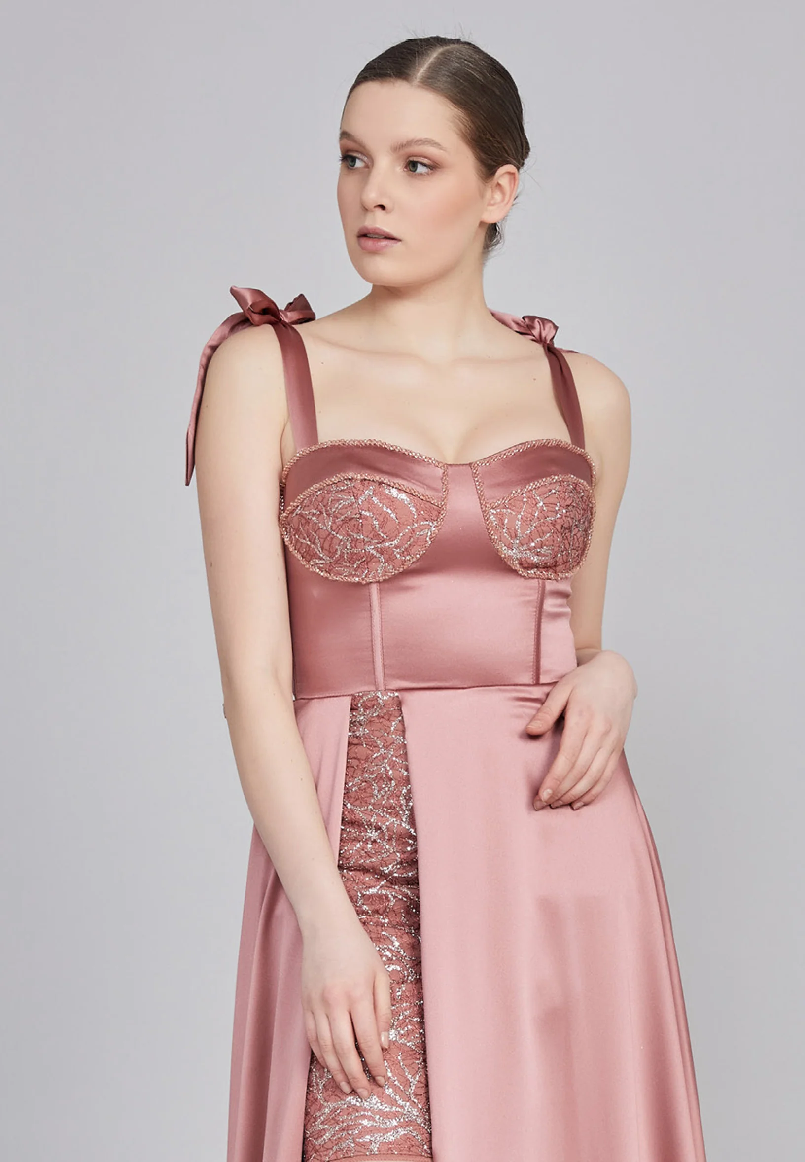 Sleeveless Maxi Satin Column Regular Wedding Guest Dress rmn3200 - Image 20