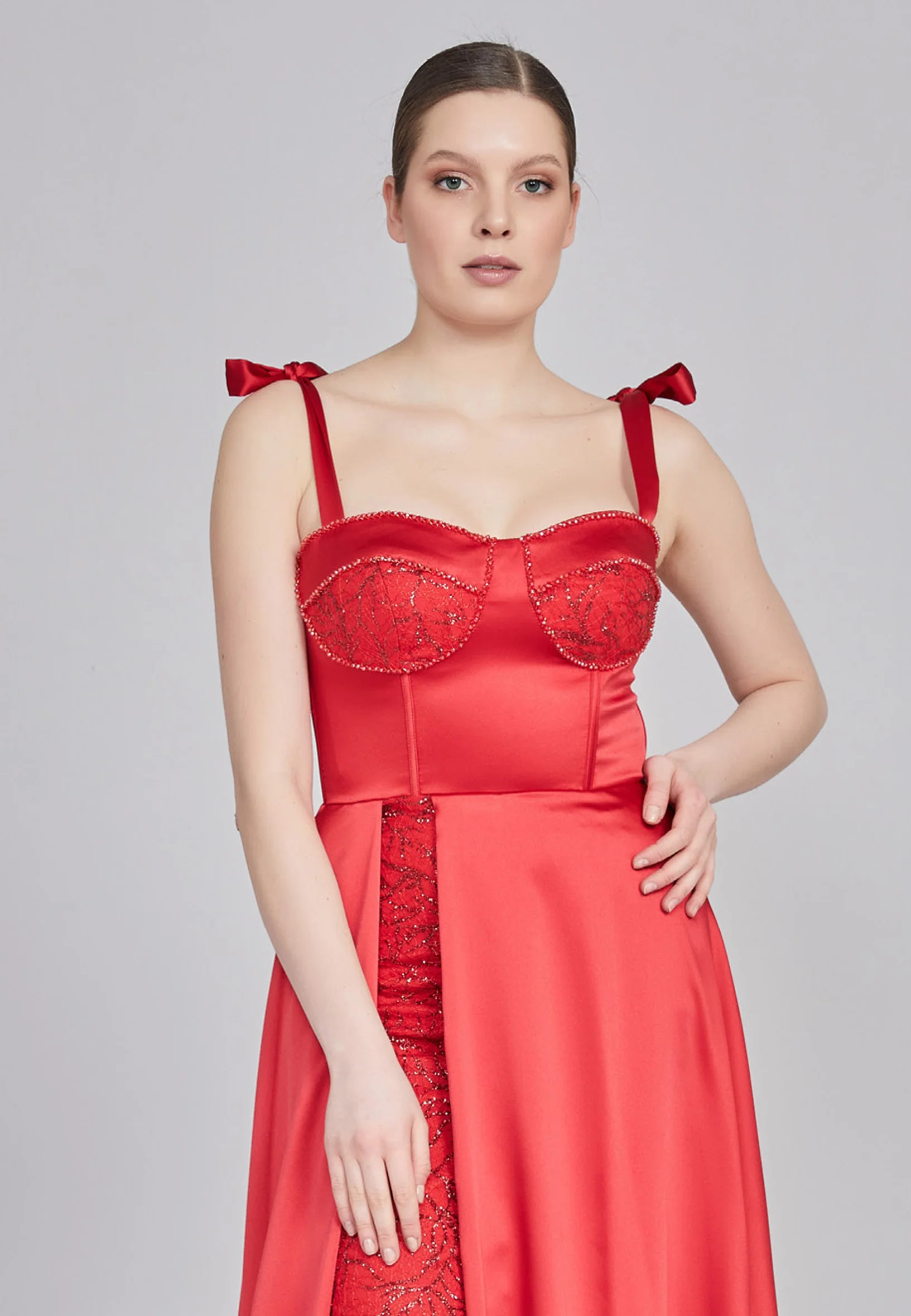 Sleeveless Maxi Satin Column Regular Wedding Guest Dress rmn3200 - Image 28
