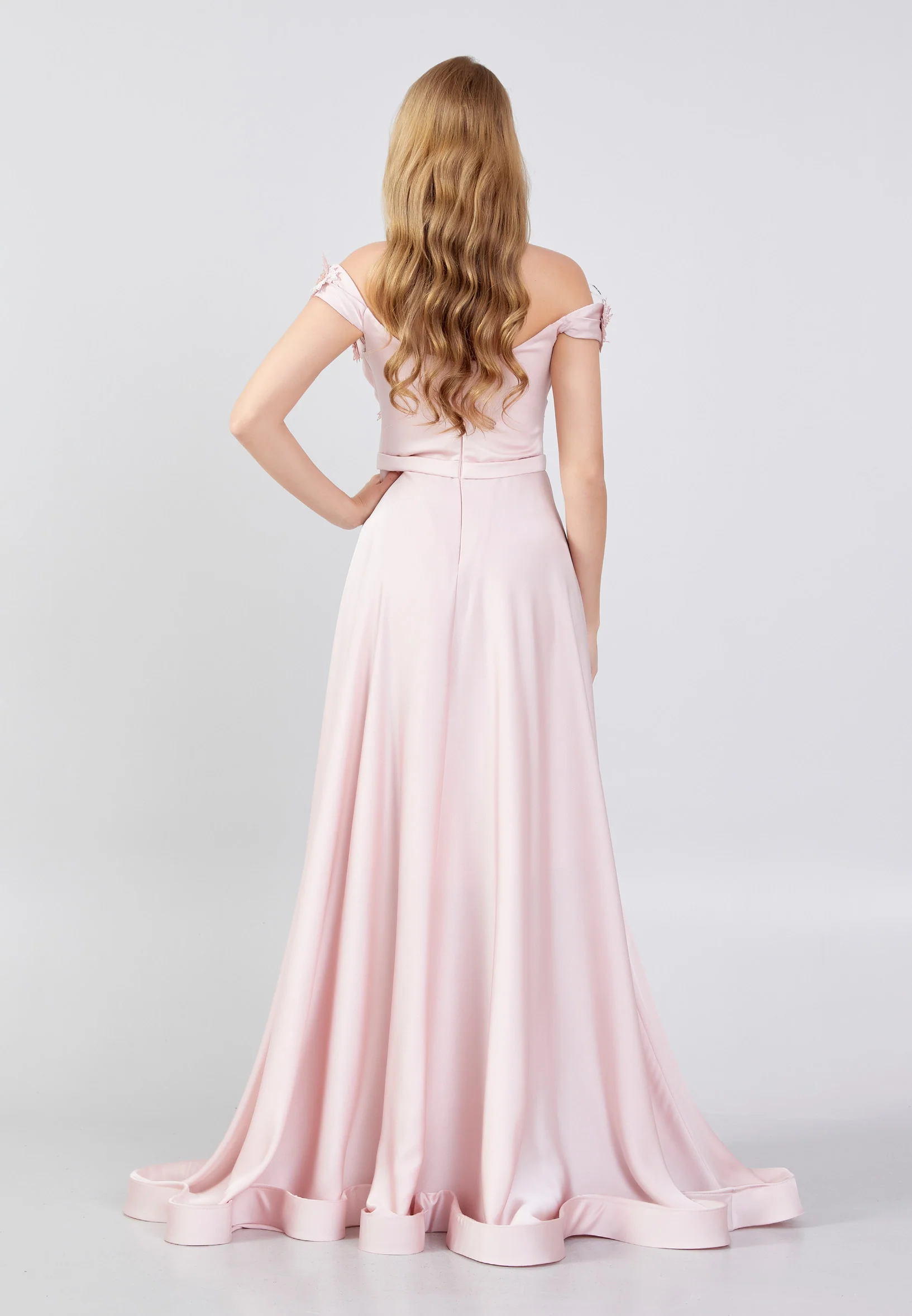 Sleeveless Maxi Satin Column Regular Wedding Guest Dress swr5167 - Image 2
