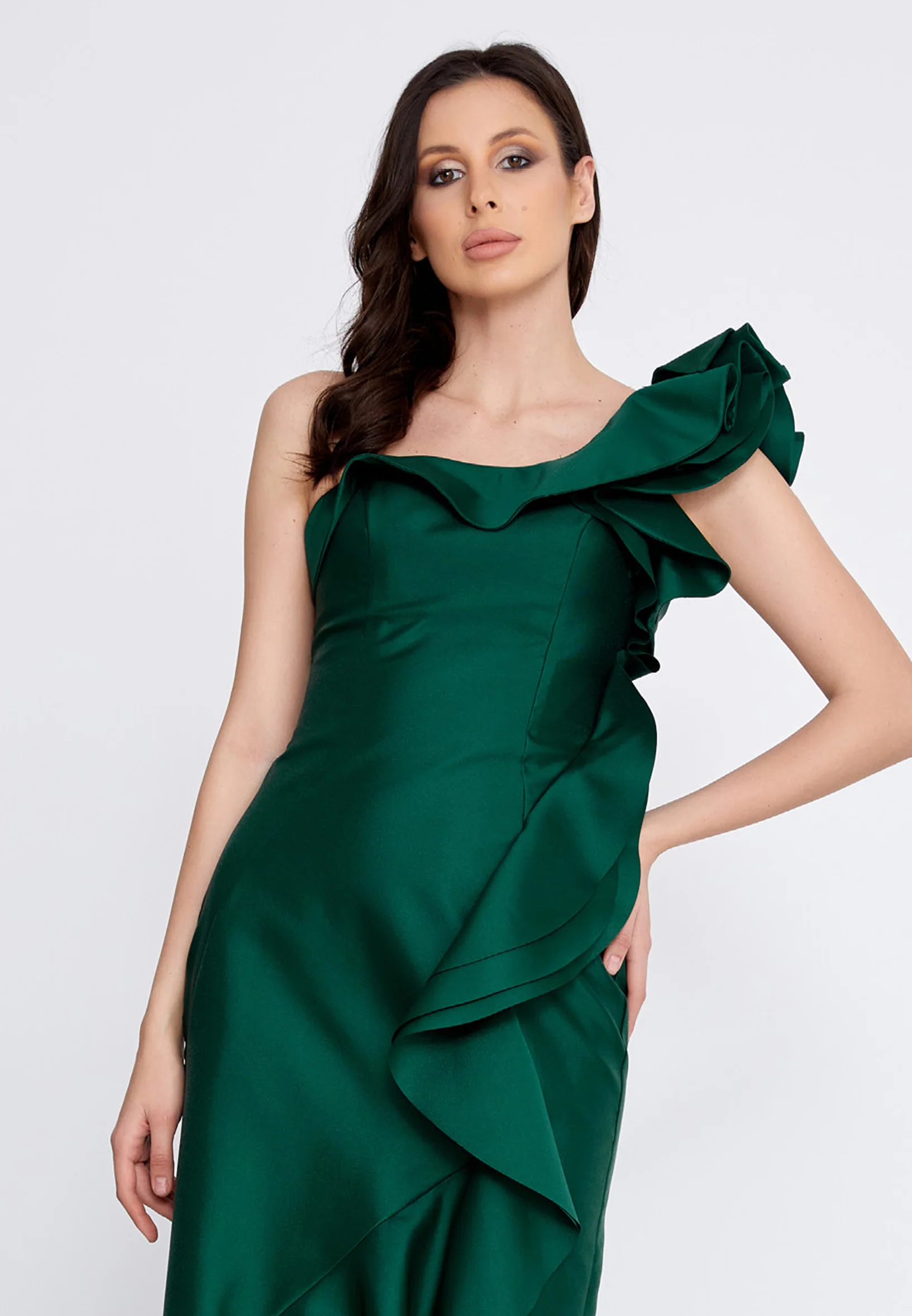 Sleeveless Maxi Satin Fit & Flare Regular Evening Dress knz3073 - Image 20