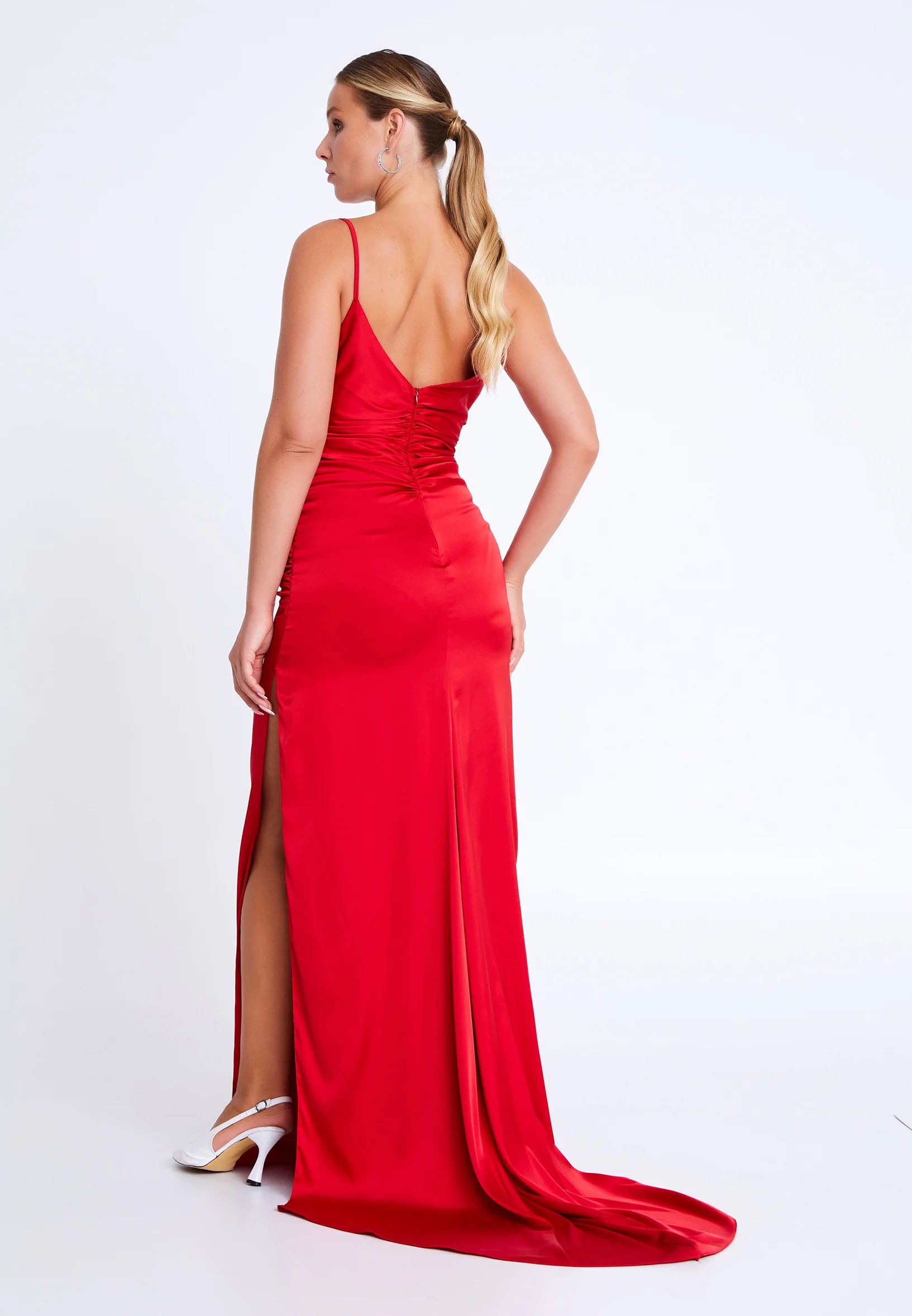 Sleeveless Maxi Satin Mermaid Plus Size Evening Dress aln1575-b - Image 18