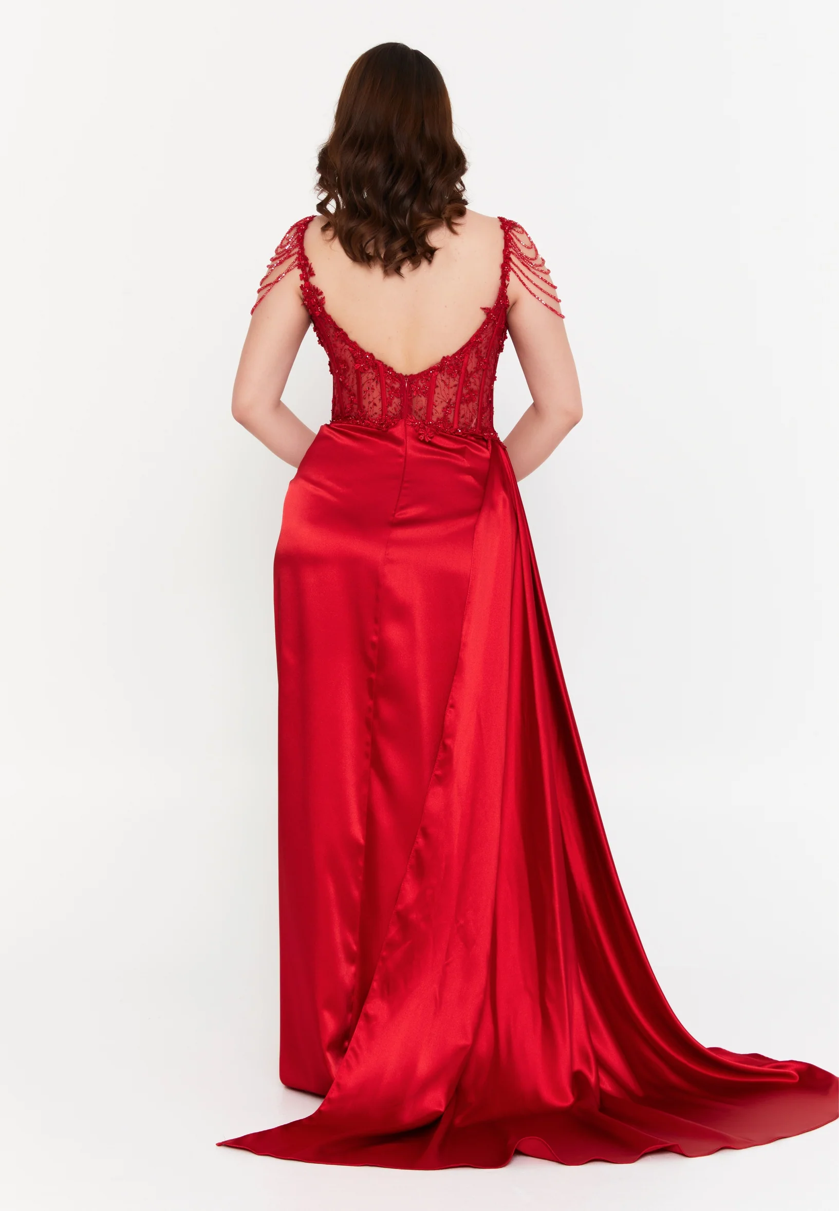 Sleeveless Maxi Satin Mermaid Plus Size Wedding Guest Dress aln01508 - Image 14