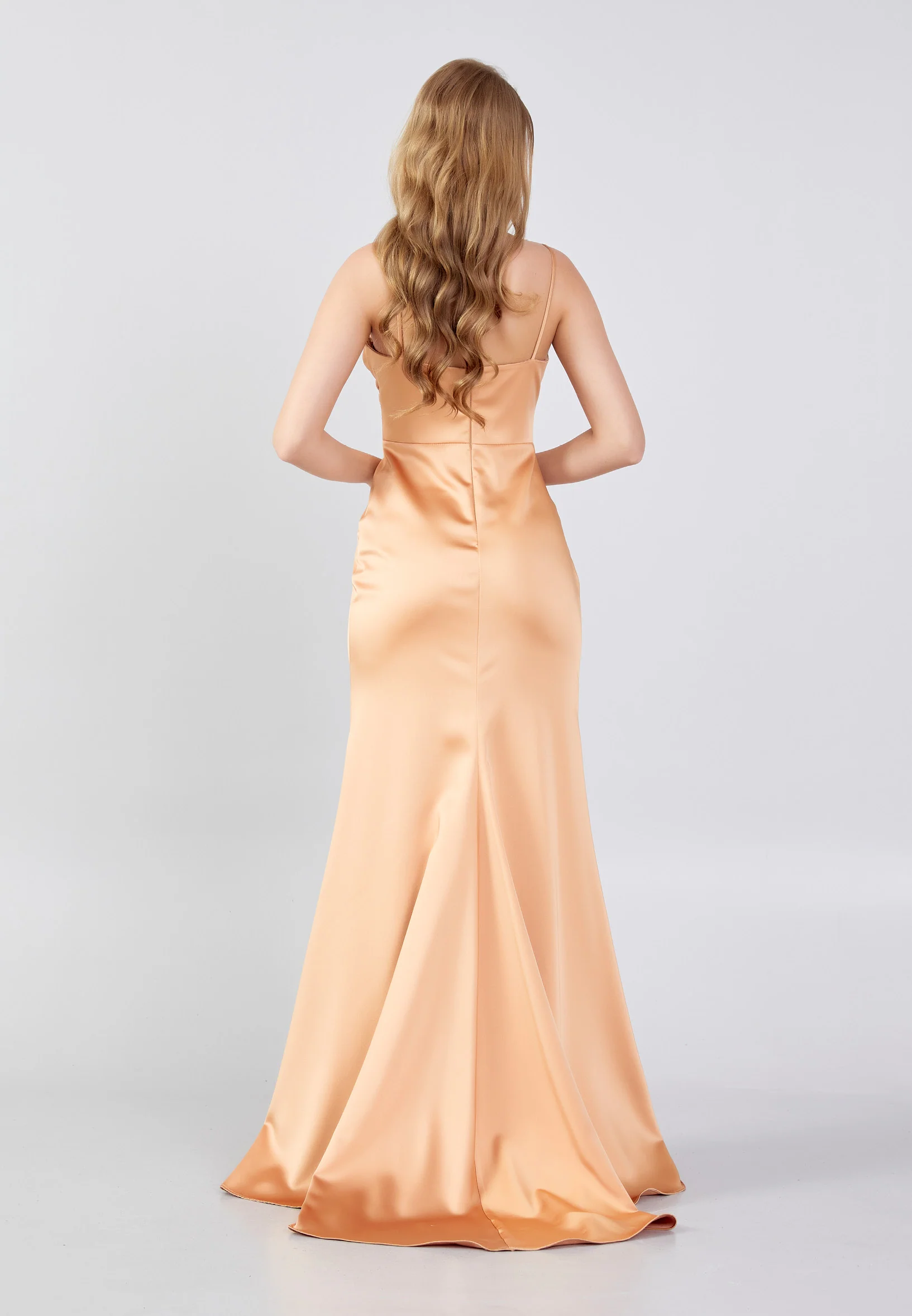 Sleeveless Maxi Satin Mermaid Regular Evening Dress swr5193 - Image 10