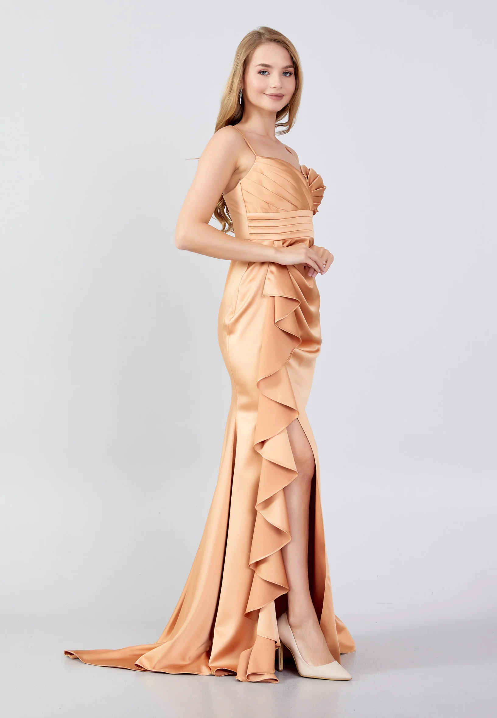 Sleeveless Maxi Satin Mermaid Regular Evening Dress swr5193 - Image 11