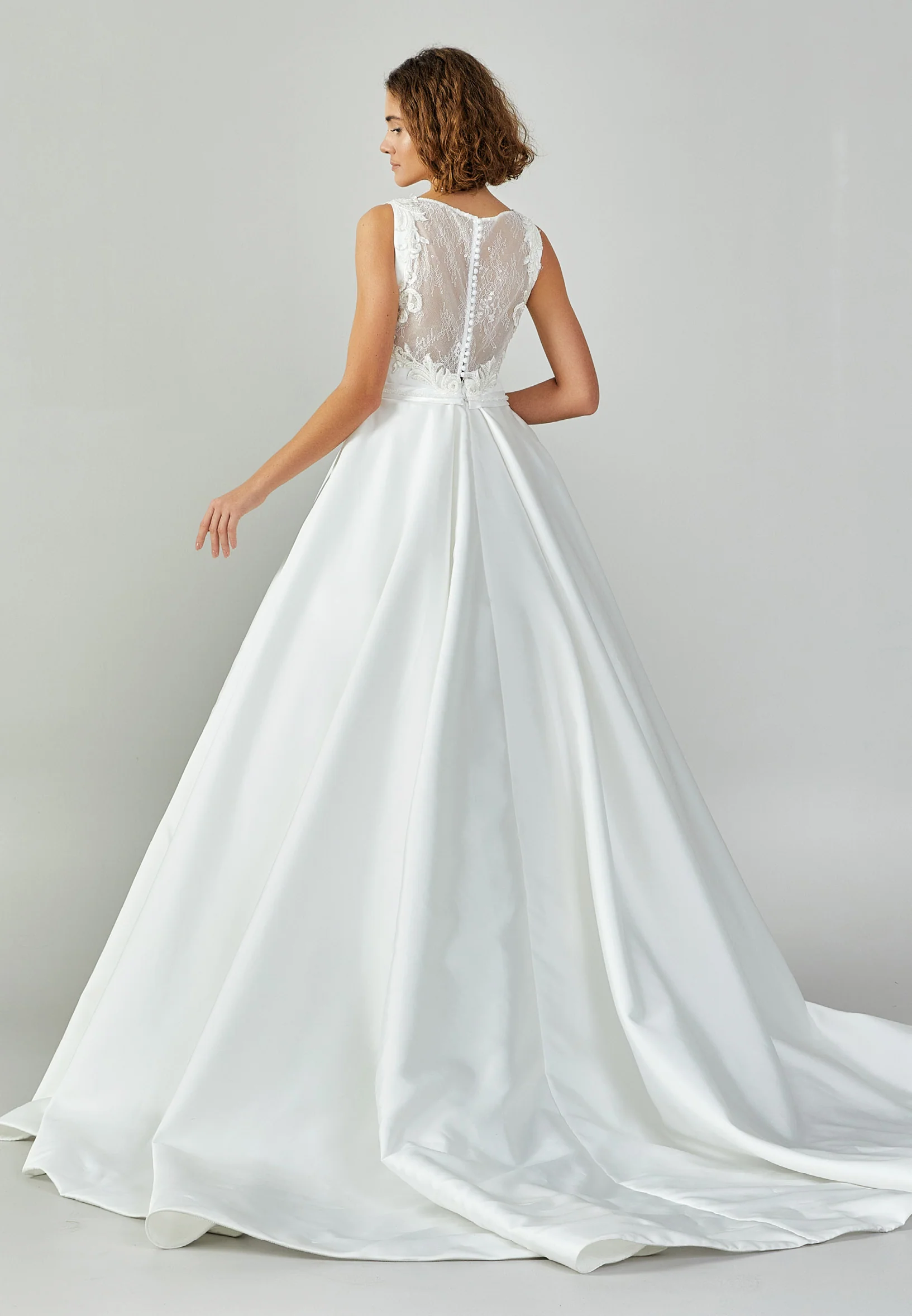 Sleeveless Maxi Satin Regular Wedding Dress abb22088 - Image 3