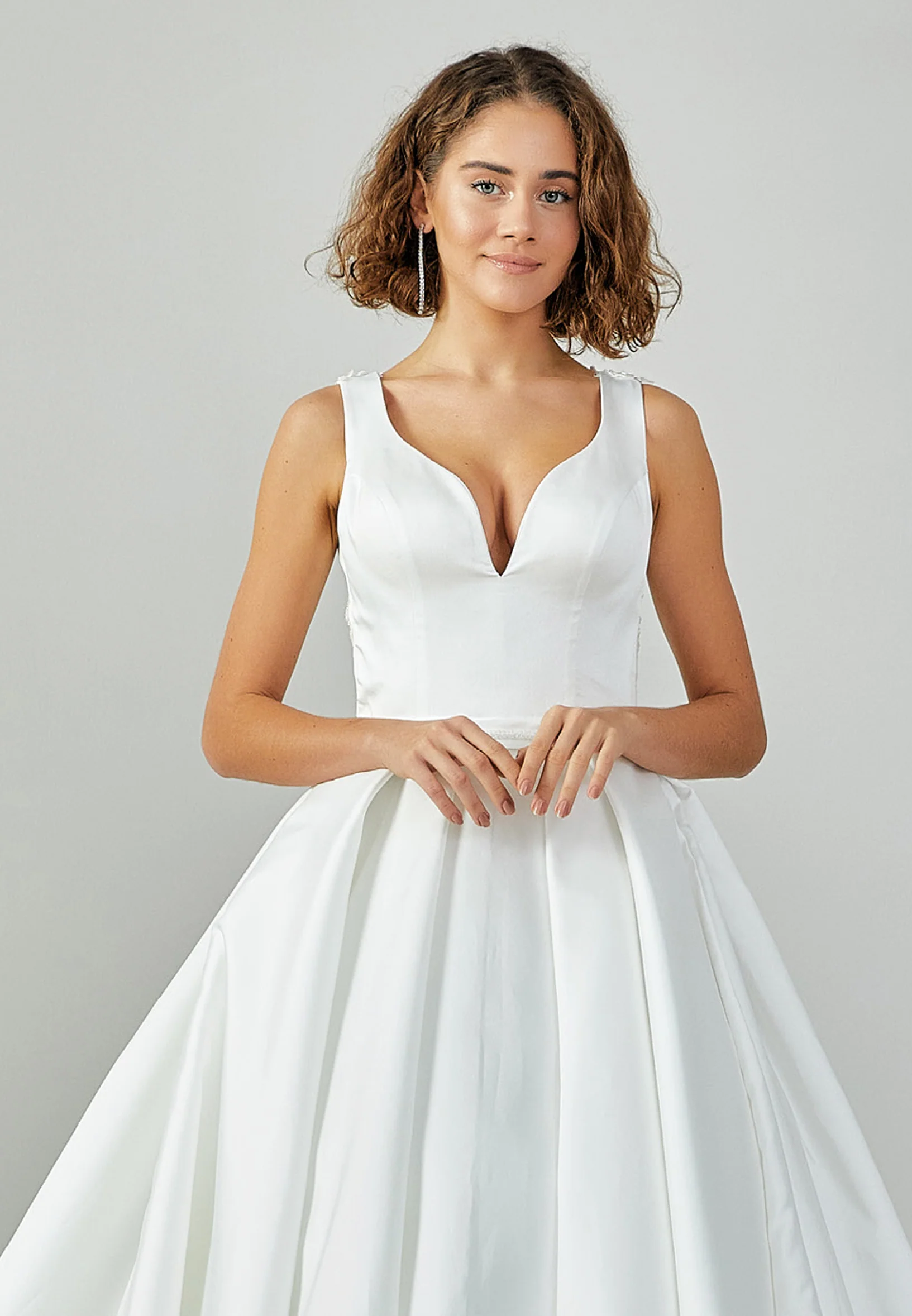 Sleeveless Maxi Satin Regular Wedding Dress abb22088 - Image 4