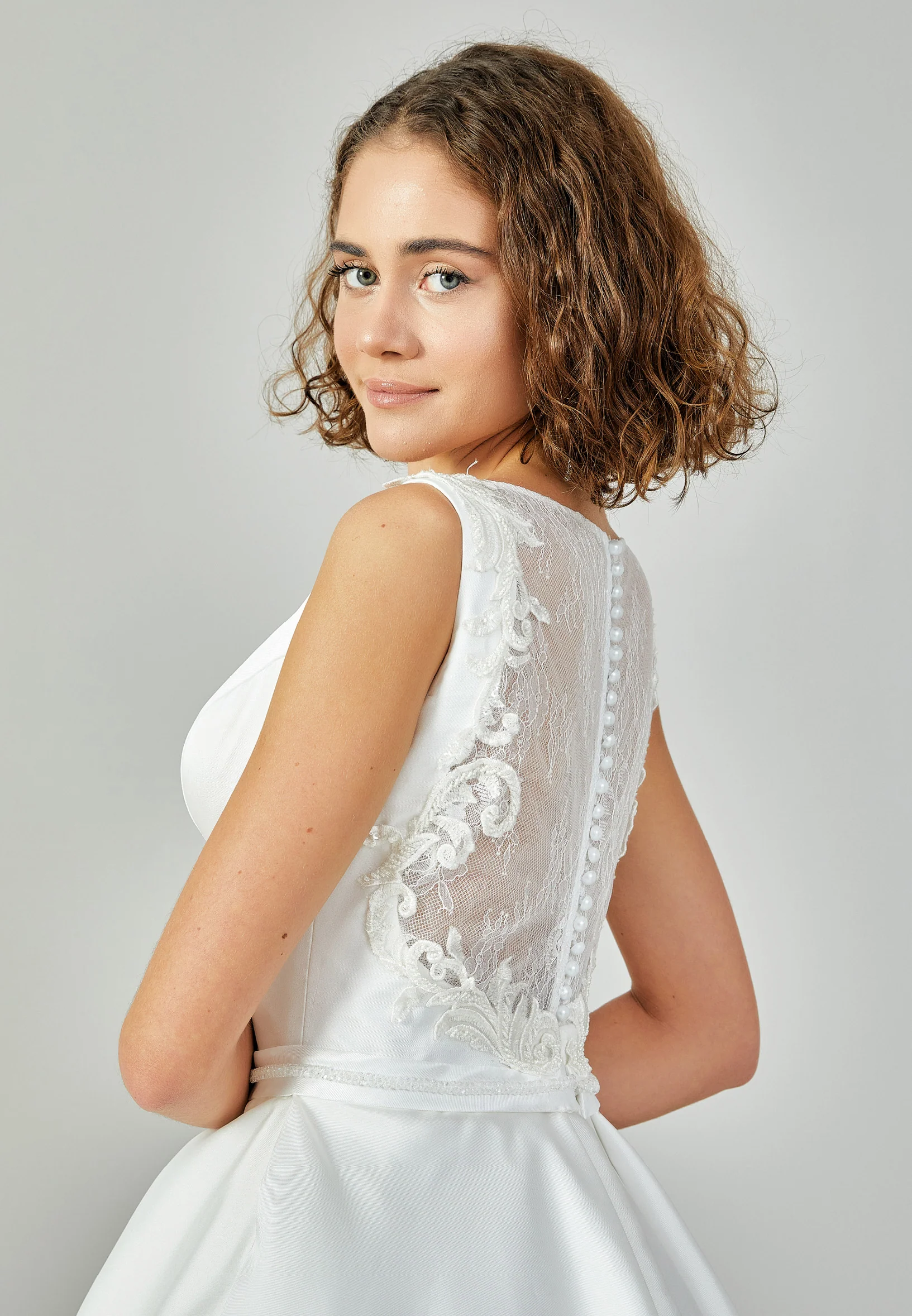 Sleeveless Maxi Satin Regular Wedding Dress abb22088 - Image 5