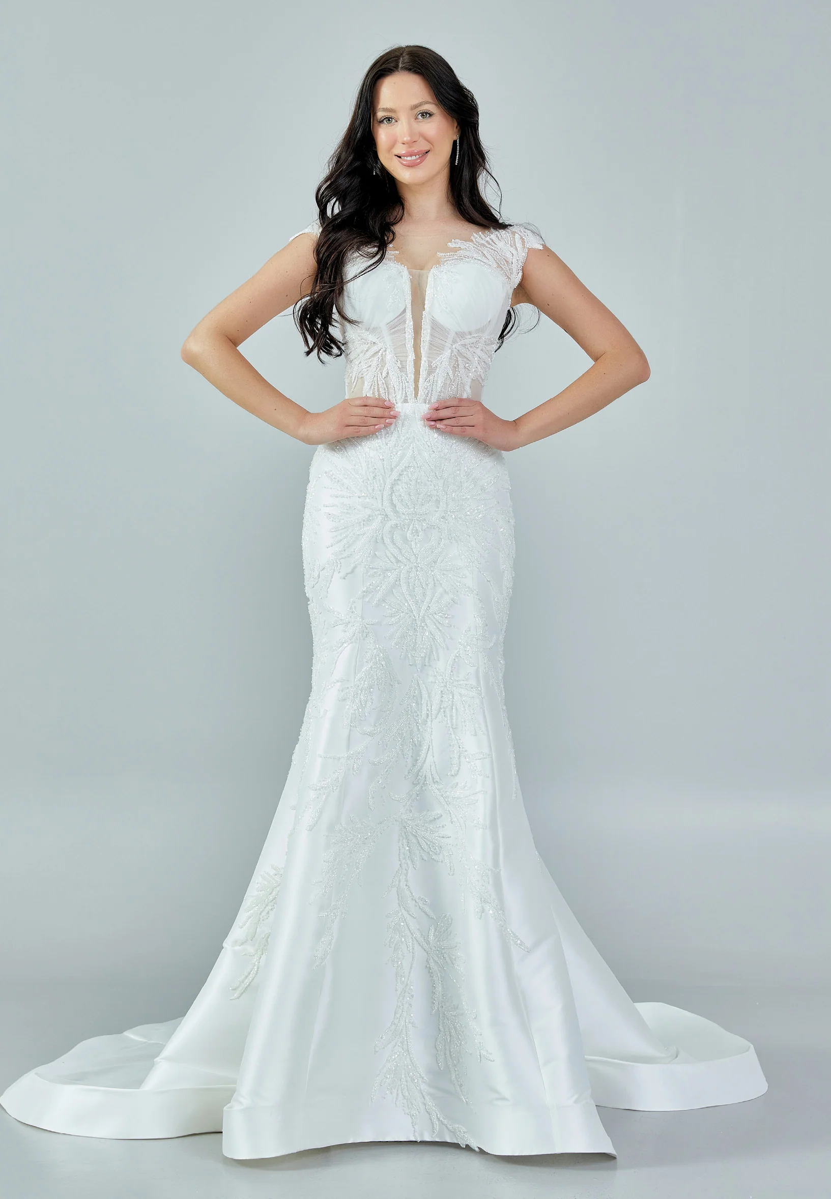 Sleeveless Maxi Satin Regular Wedding Dress bnc8051