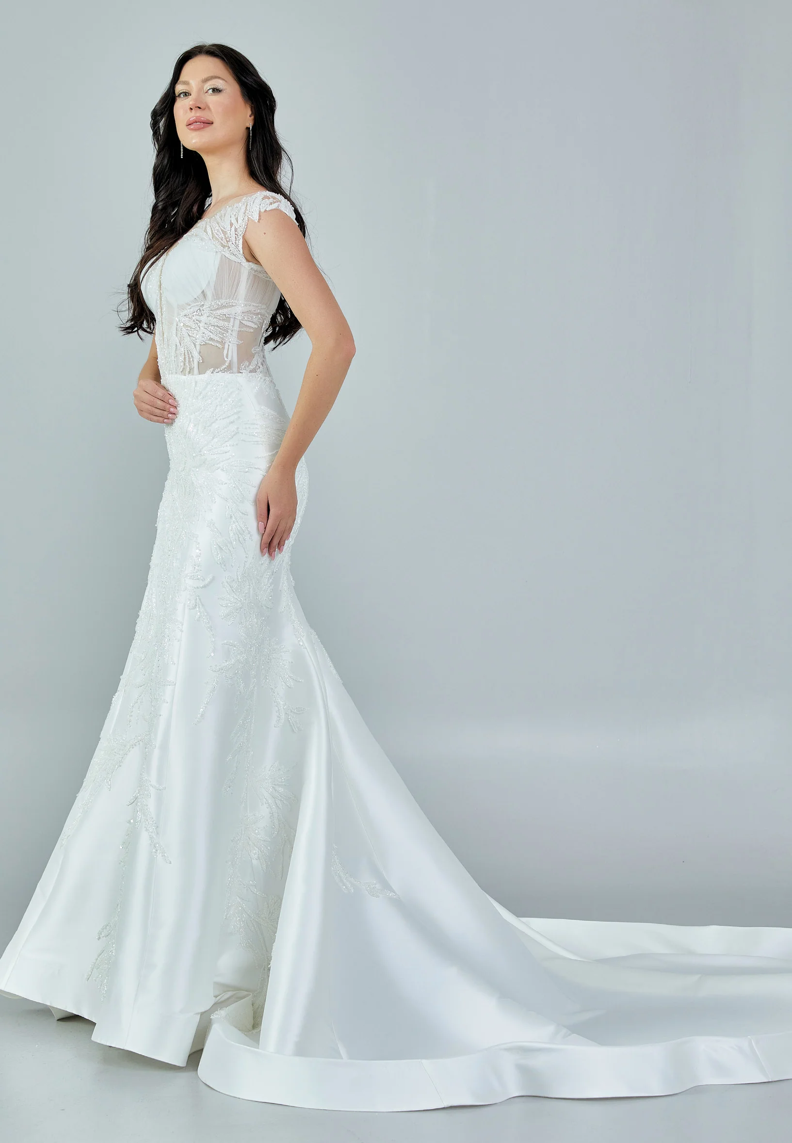 Sleeveless Maxi Satin Regular Wedding Dress bnc8051 - Image 6