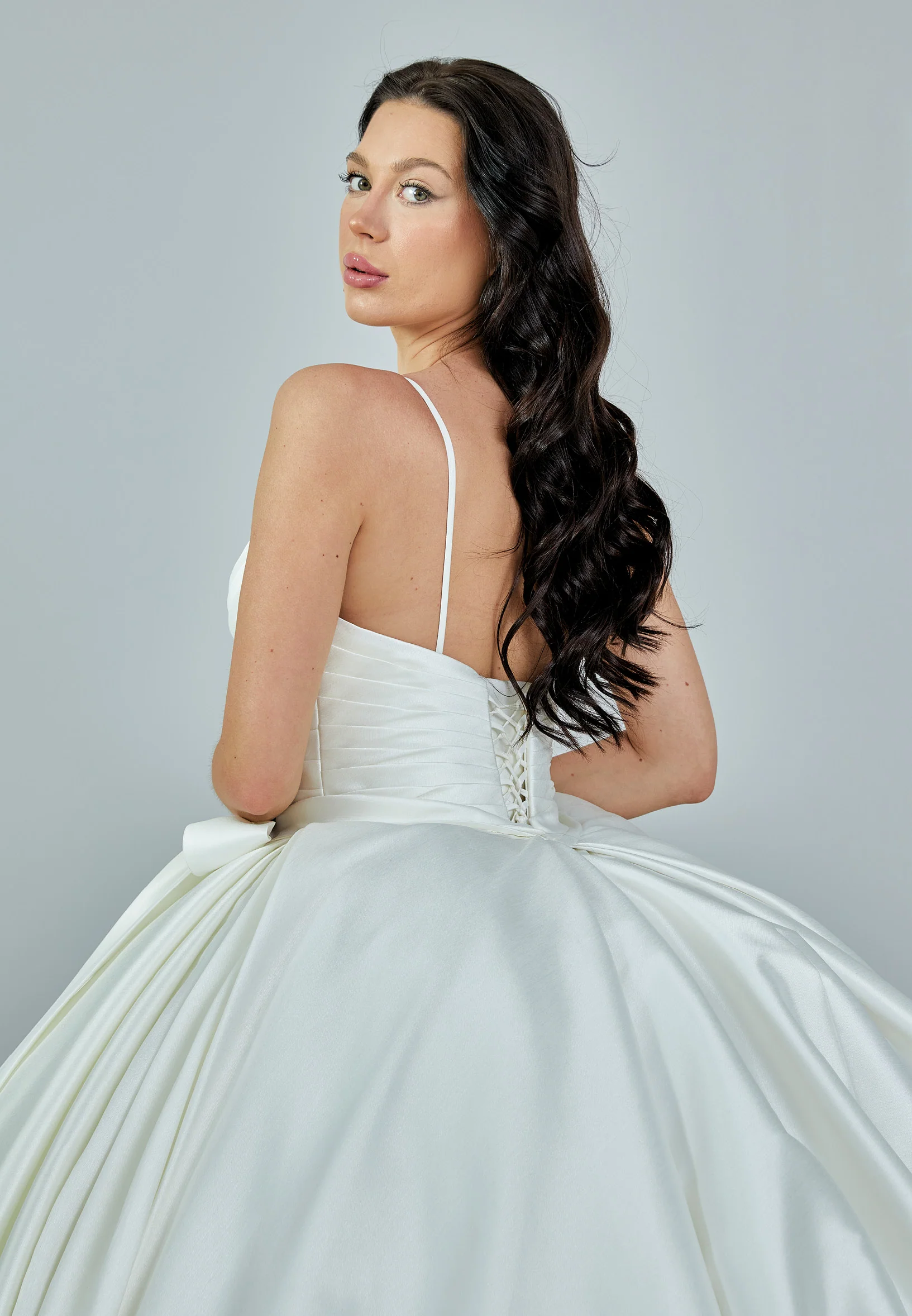 Sleeveless Maxi Satin Regular Wedding Dress bnc8109 - Image 3