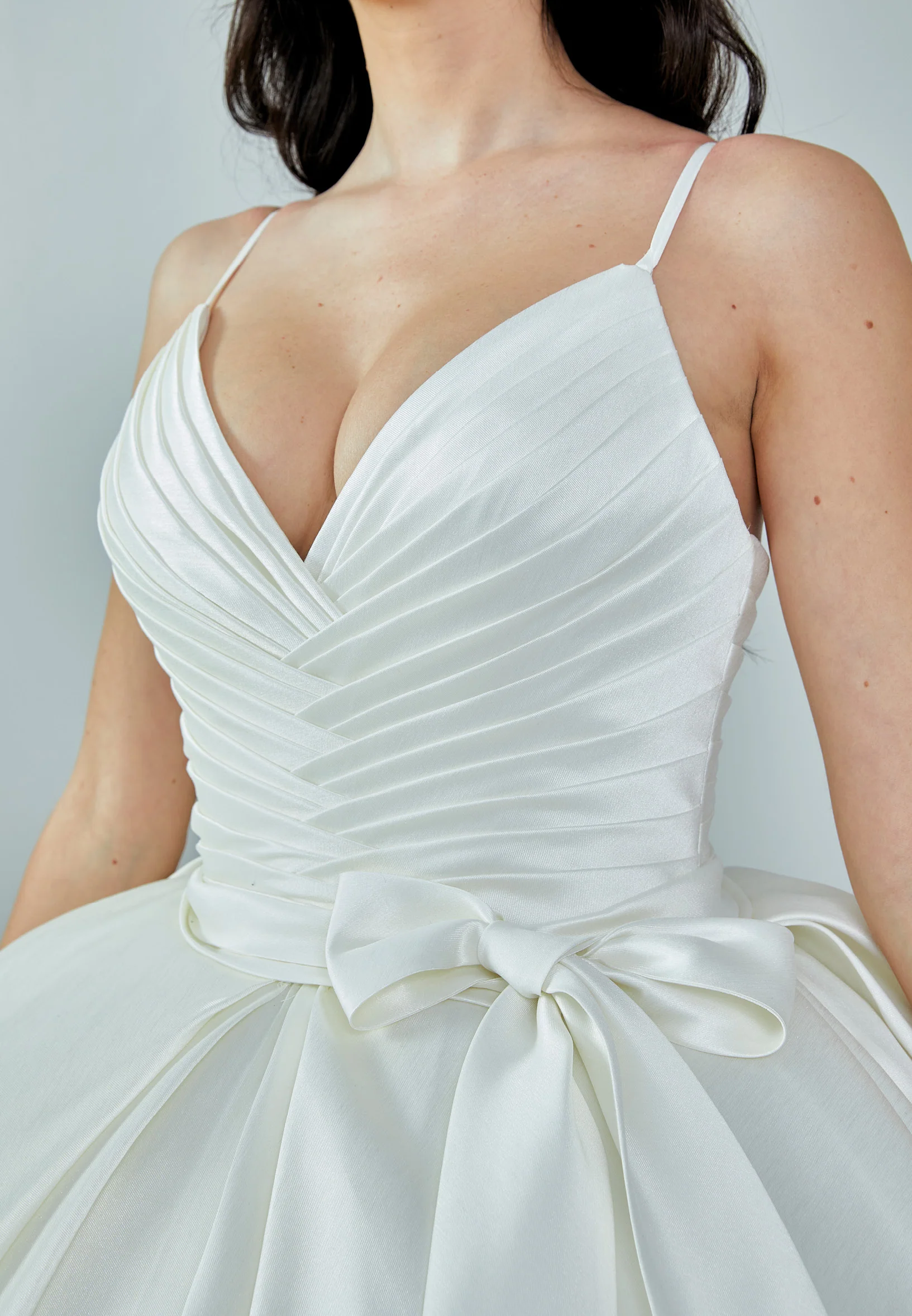 Sleeveless Maxi Satin Regular Wedding Dress bnc8109 - Image 4