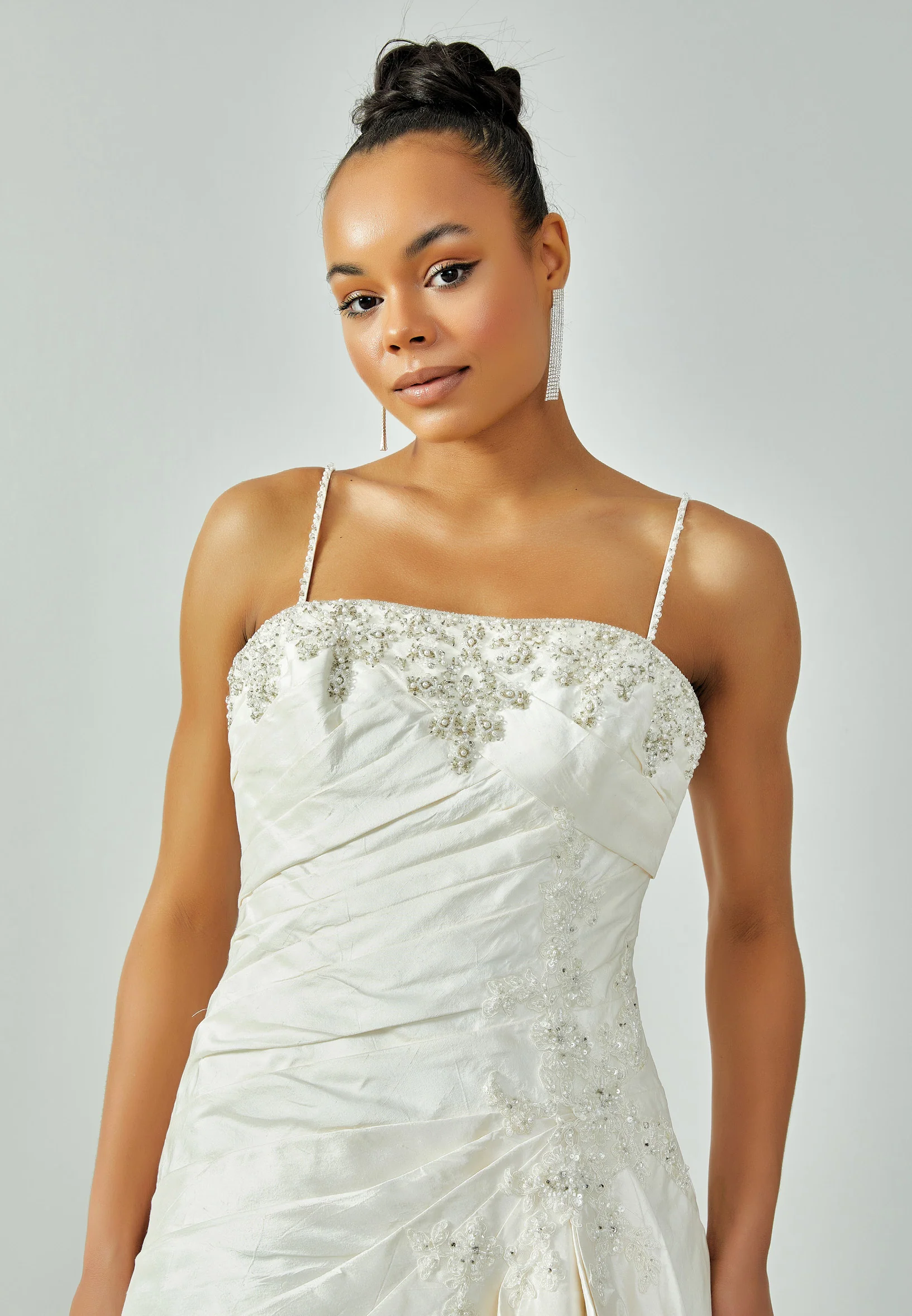Sleeveless Maxi Satin Regular Wedding Dress enz00299 - Image 2
