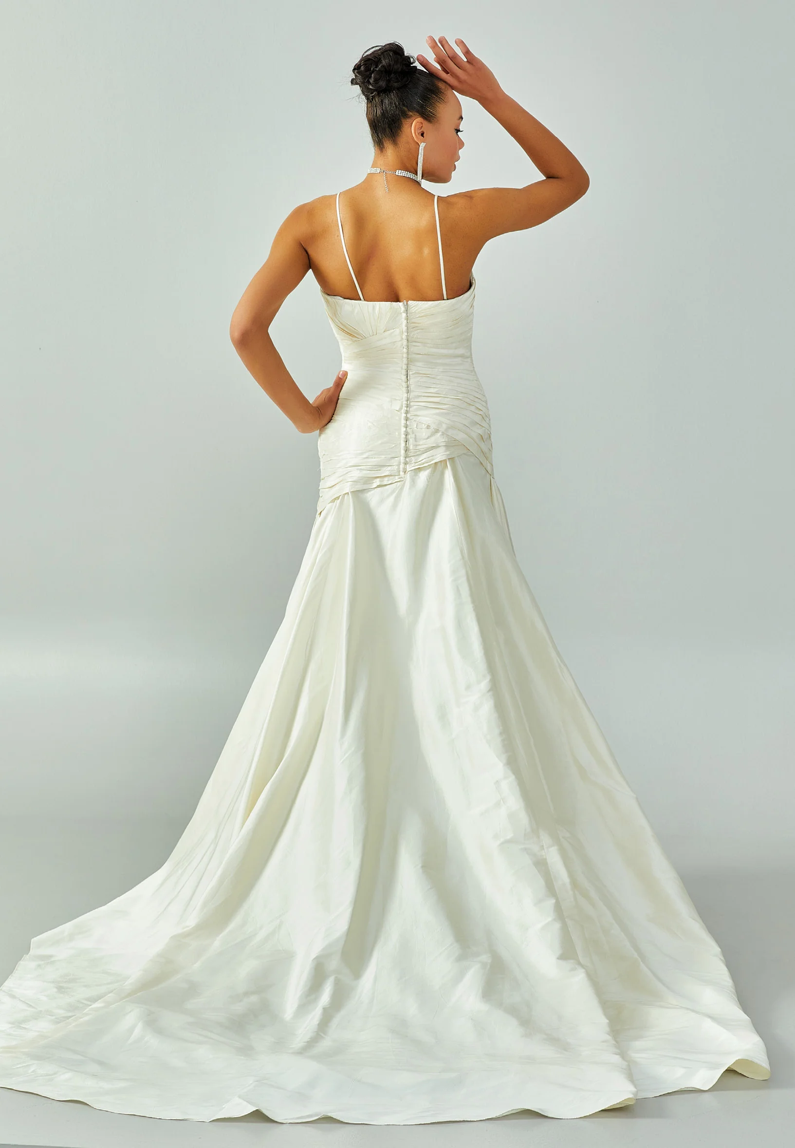 Sleeveless Maxi Satin Regular Wedding Dress enz00741