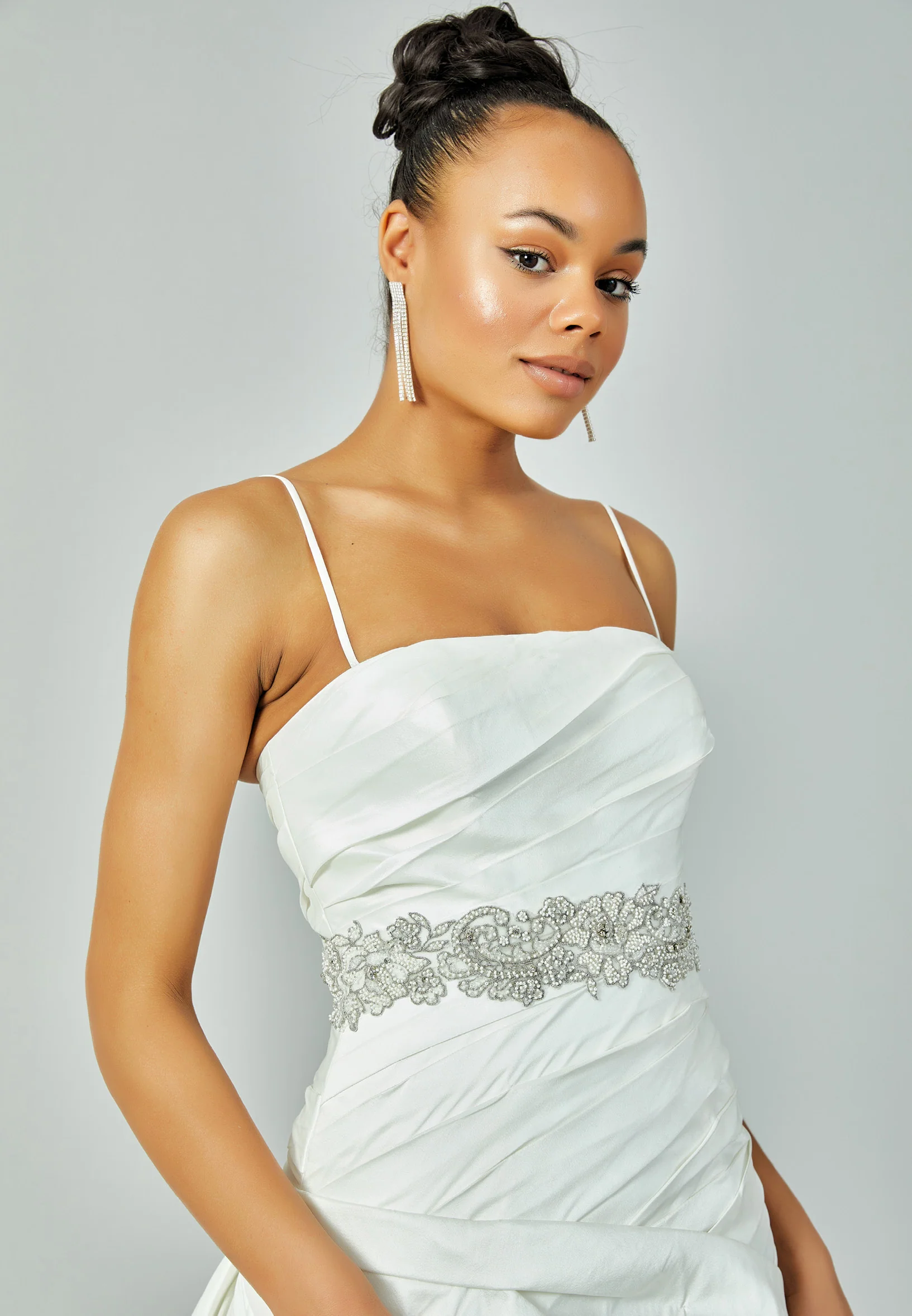 Sleeveless Maxi Satin Regular Wedding Dress enz11402 - Image 2