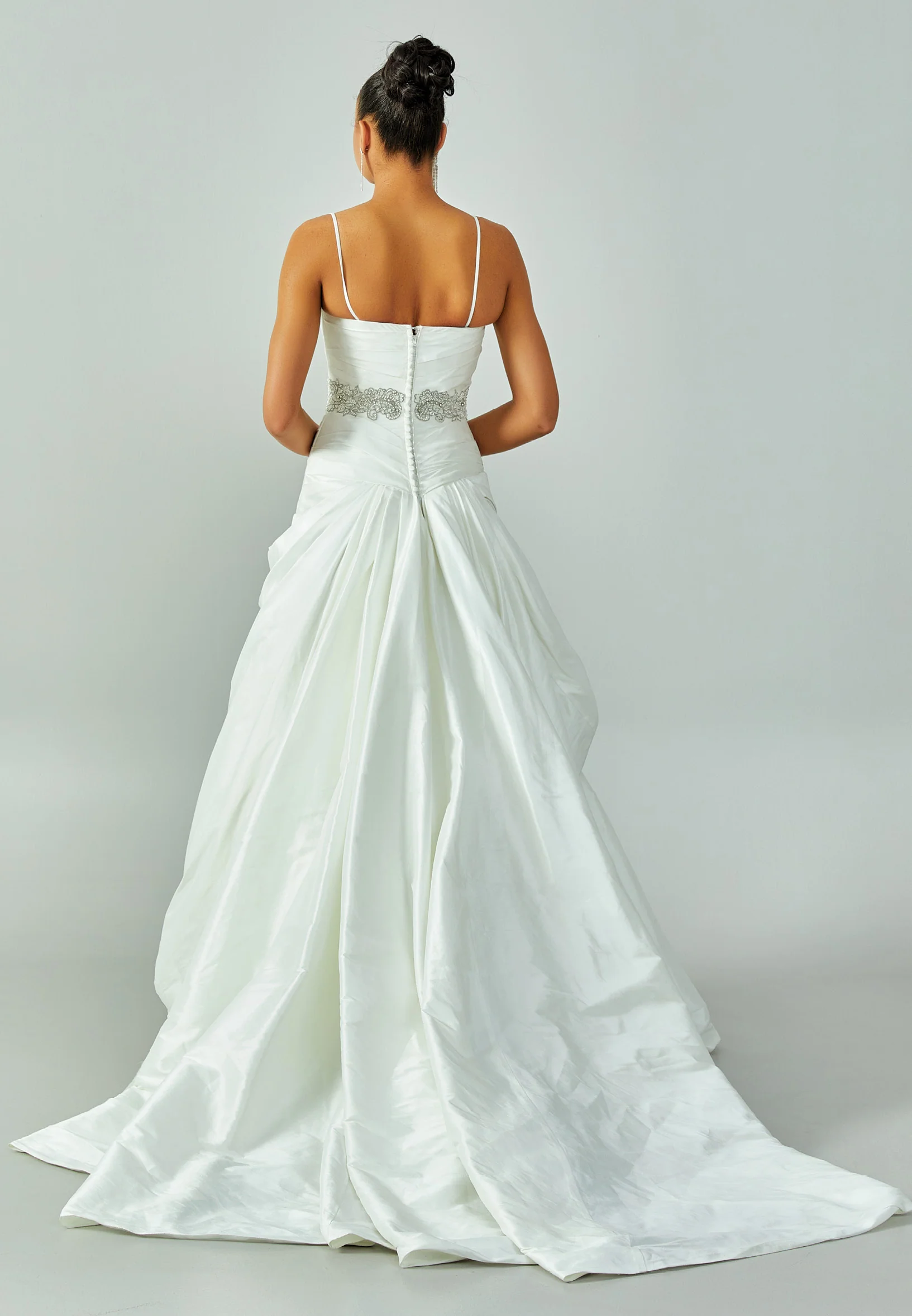Sleeveless Maxi Satin Regular Wedding Dress enz11402 - Image 3