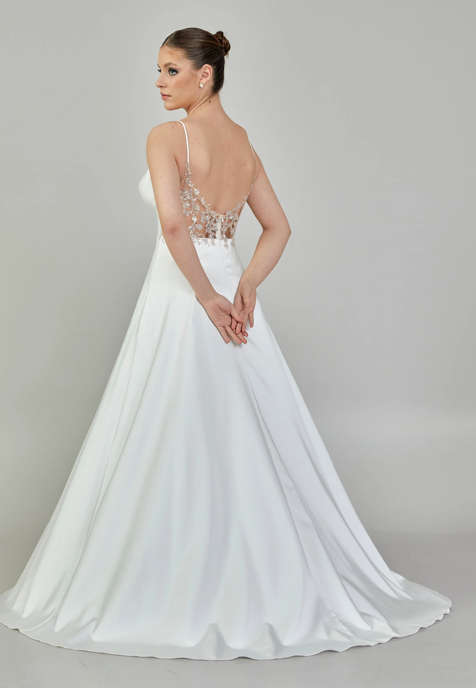 Sleeveless Maxi Satin Regular Wedding Dress mxg56678 - Image 5