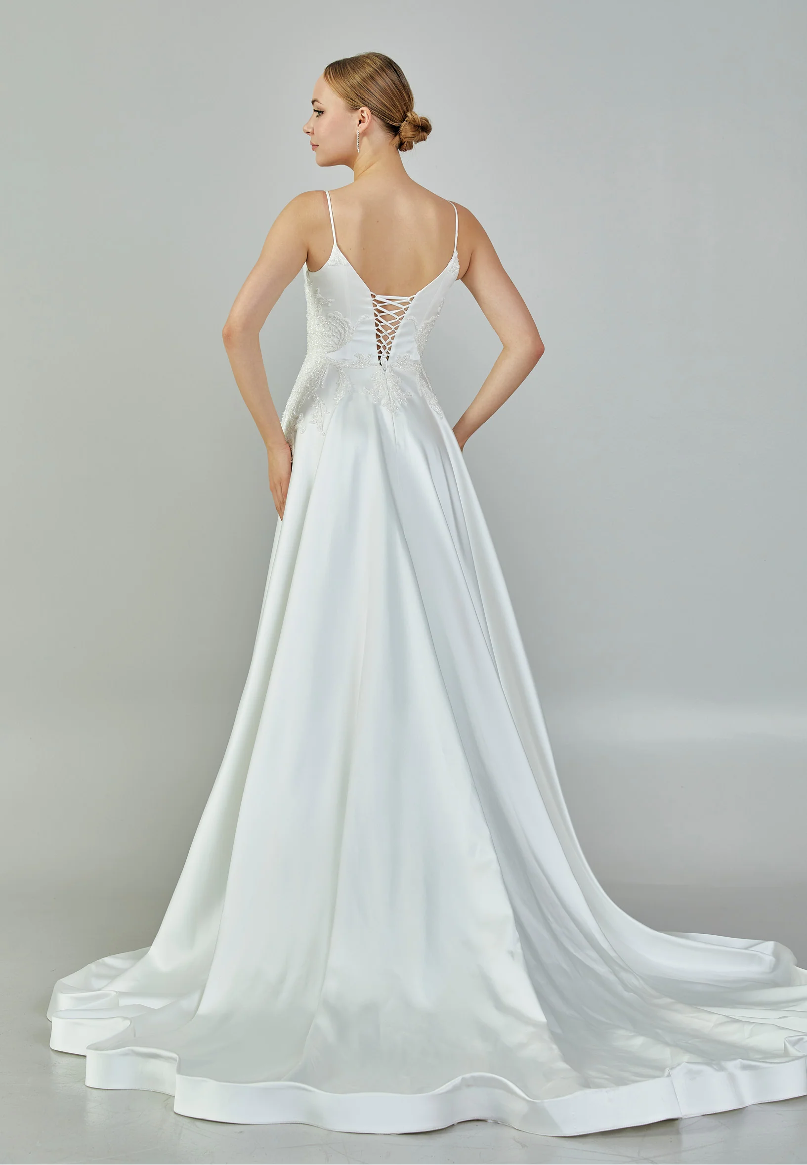 Sleeveless Maxi Satin Regular Wedding Dress rlb1217 - Image 5